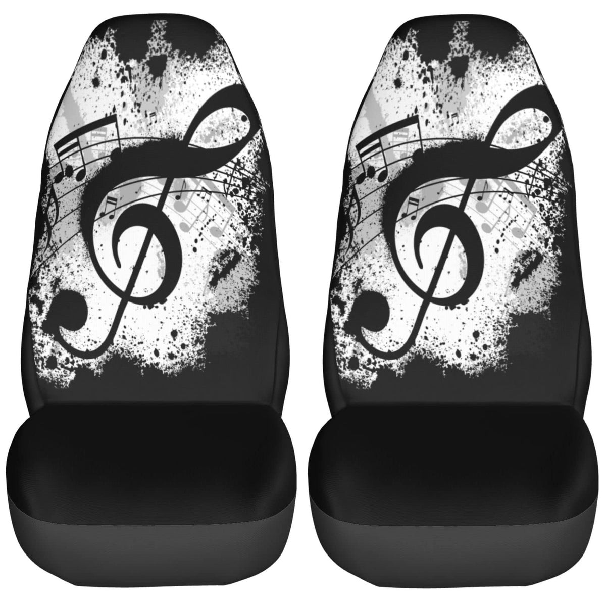 Foruidea Music Note Car Seat Covers Set of 2 Vehicle Seat Protector Car Covers for Auto Cars Sedan SUV Automotive Interior