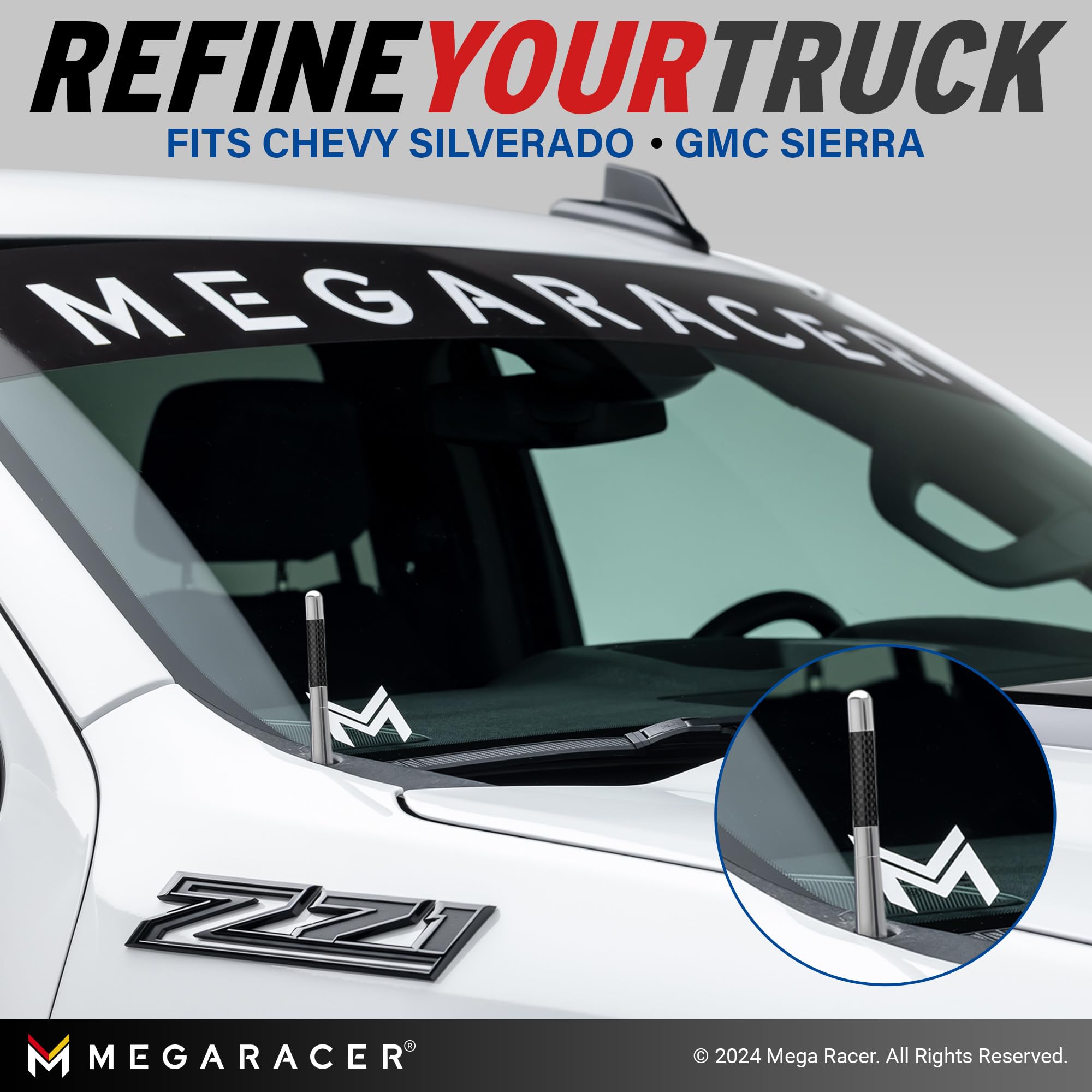 Universal Car Antenna Replacement | Truck Antenna | 5 Inch Carbon Fiber | Antena Para Carro | Short Antenna For Truck | Ram Ford