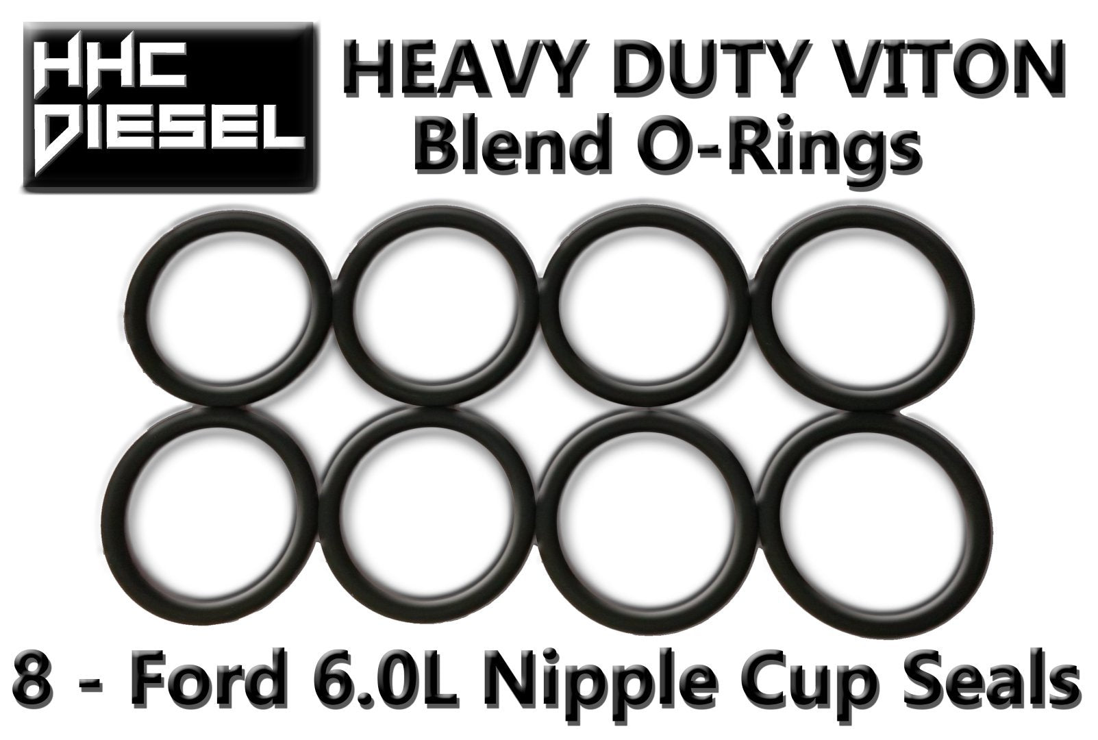 Hhc Diesel - Ford 6.0L Leakproof Nipple Cup Master Kit. (Includes 8: Nipplecups/Balltubes, 8: Heavy Duty Viton Seals, 1: Socket) F60L-Nipplekit
