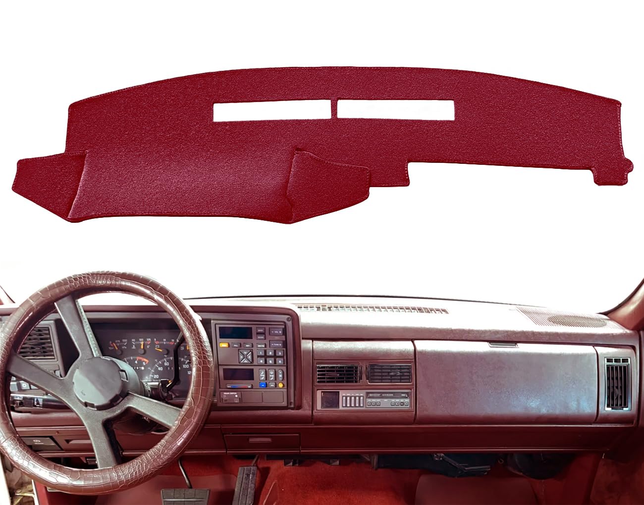 Dashboard Cover Dash Cover Mat Fit For Chevy Chevrolet Silverado/Gmc Sierra C1500 C2500 C3500 K1500 K2500 K3500 Pickup Truck 1988-1994, 1992-94 Gmc Yukon/Chevy Blazer Suburban (88-94, Maroon) Y25
