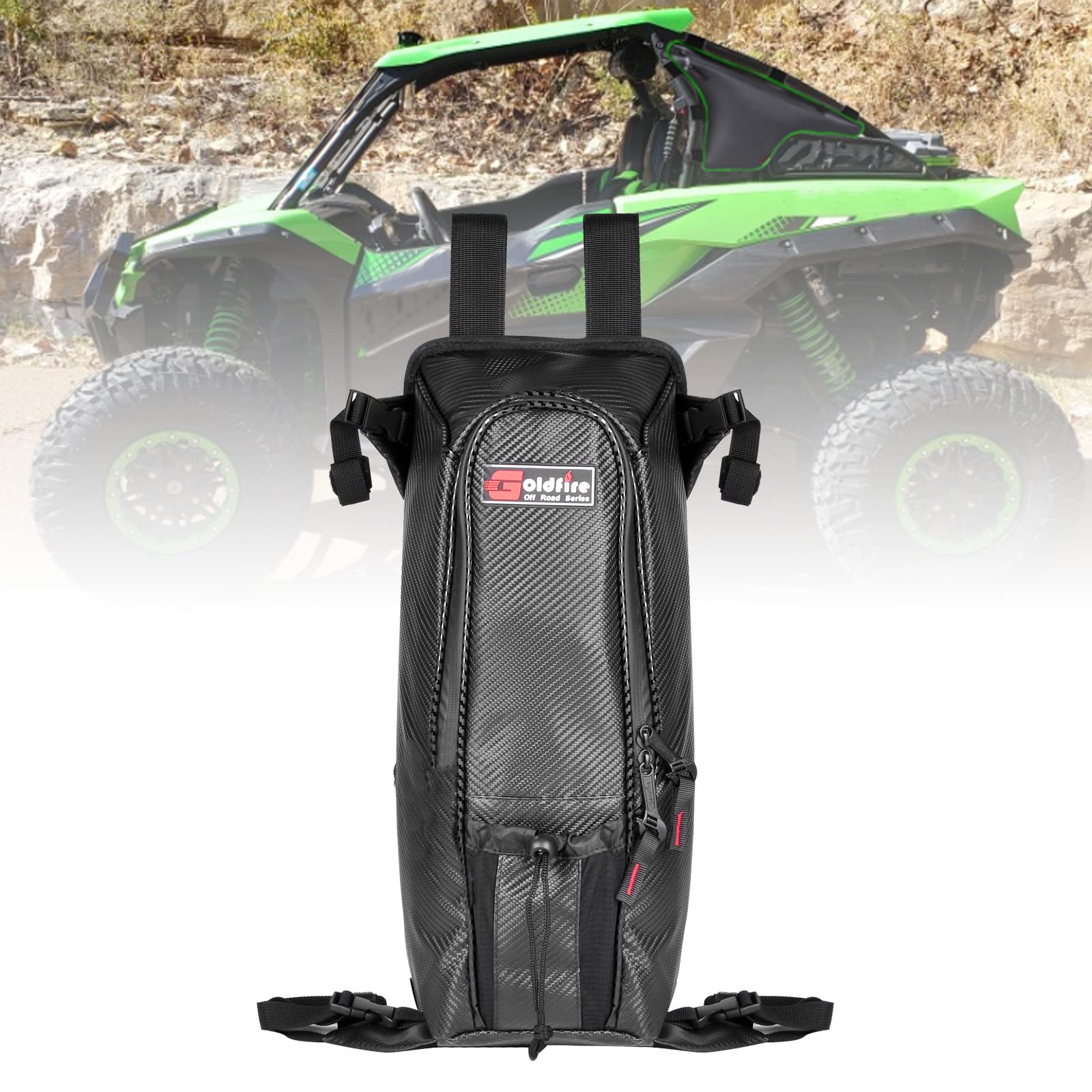 Goldfire Kawasaki Teryx Accessories, Offroad Universal Center Bag Utv Cab Pack Center Seat Bag Utv Between Seat Shoulder Bag Compatible With Kawasaki Krx 1000 Teryx 4 Mule
