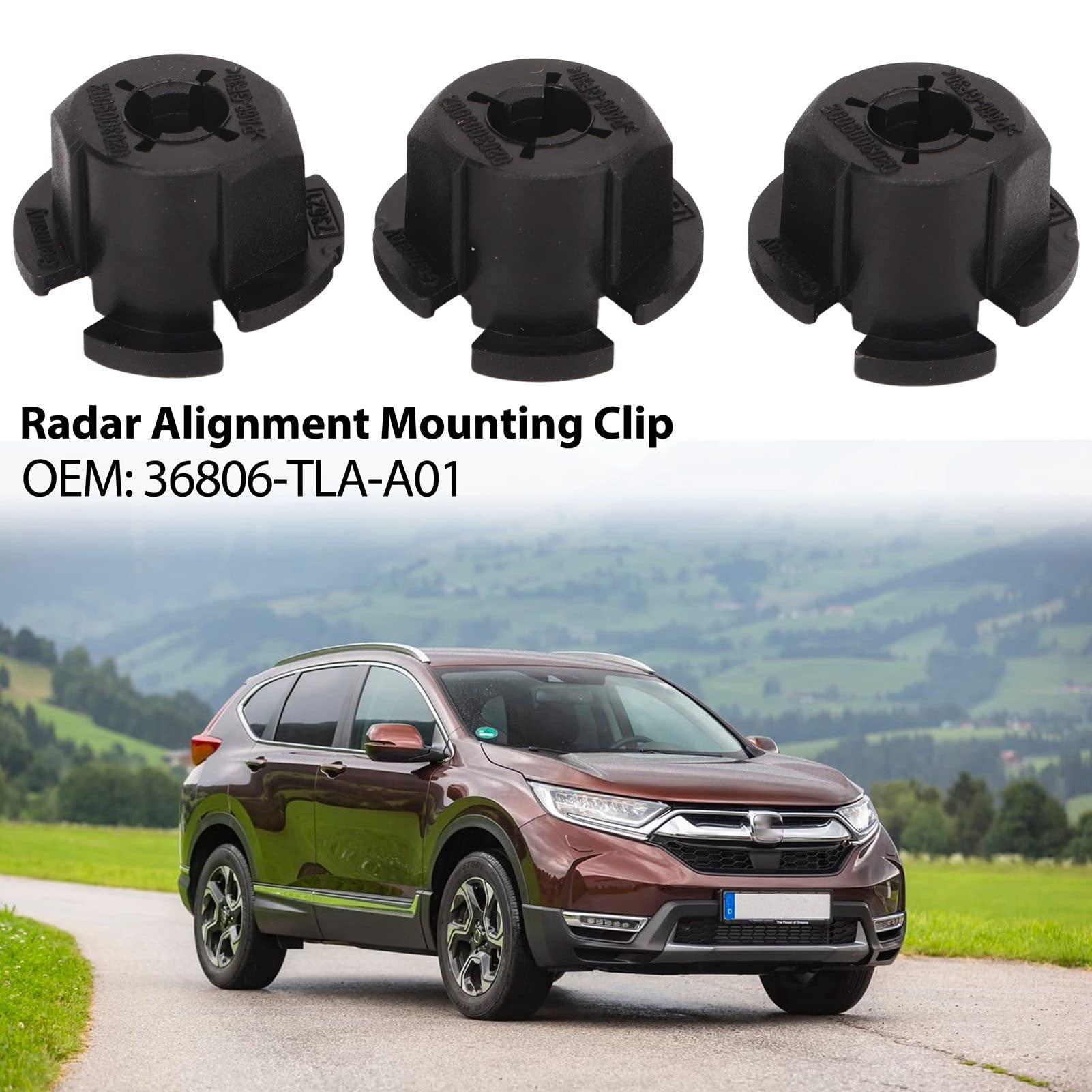 Keenso Radarsss Module Mounting Clip, 3Pcs Radarsss Alignment Mounting Clip 36806 Tla A01 Replacement For Civic Accord Cr V Black