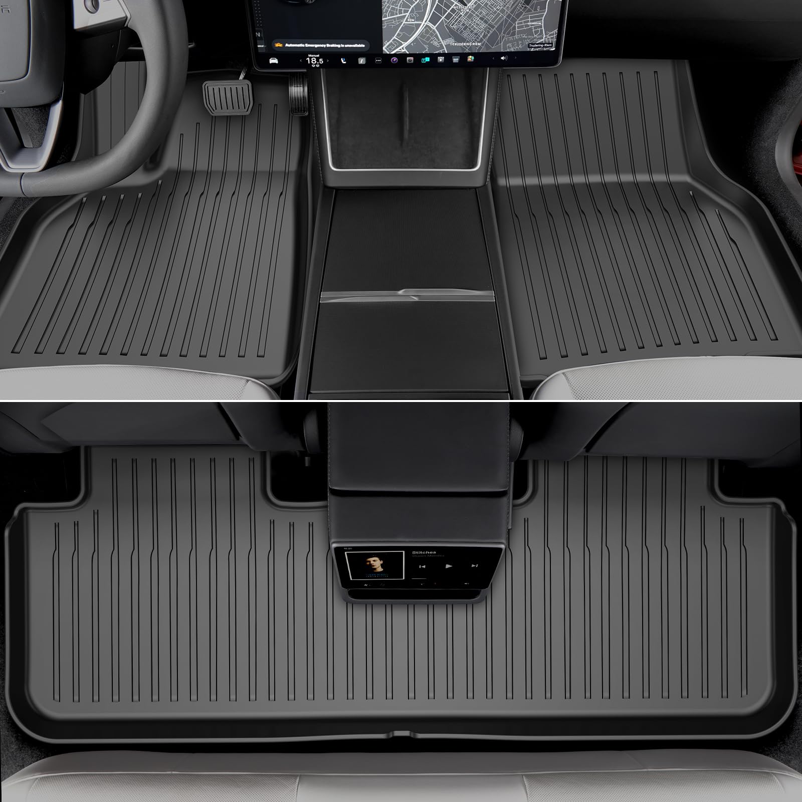 2025-2026 New Version Tesla Model Y Juniper Floor Mats Custom Fit All Weather Tpe Cargo Liner Cargo Trunk Accessories (2025 Mode