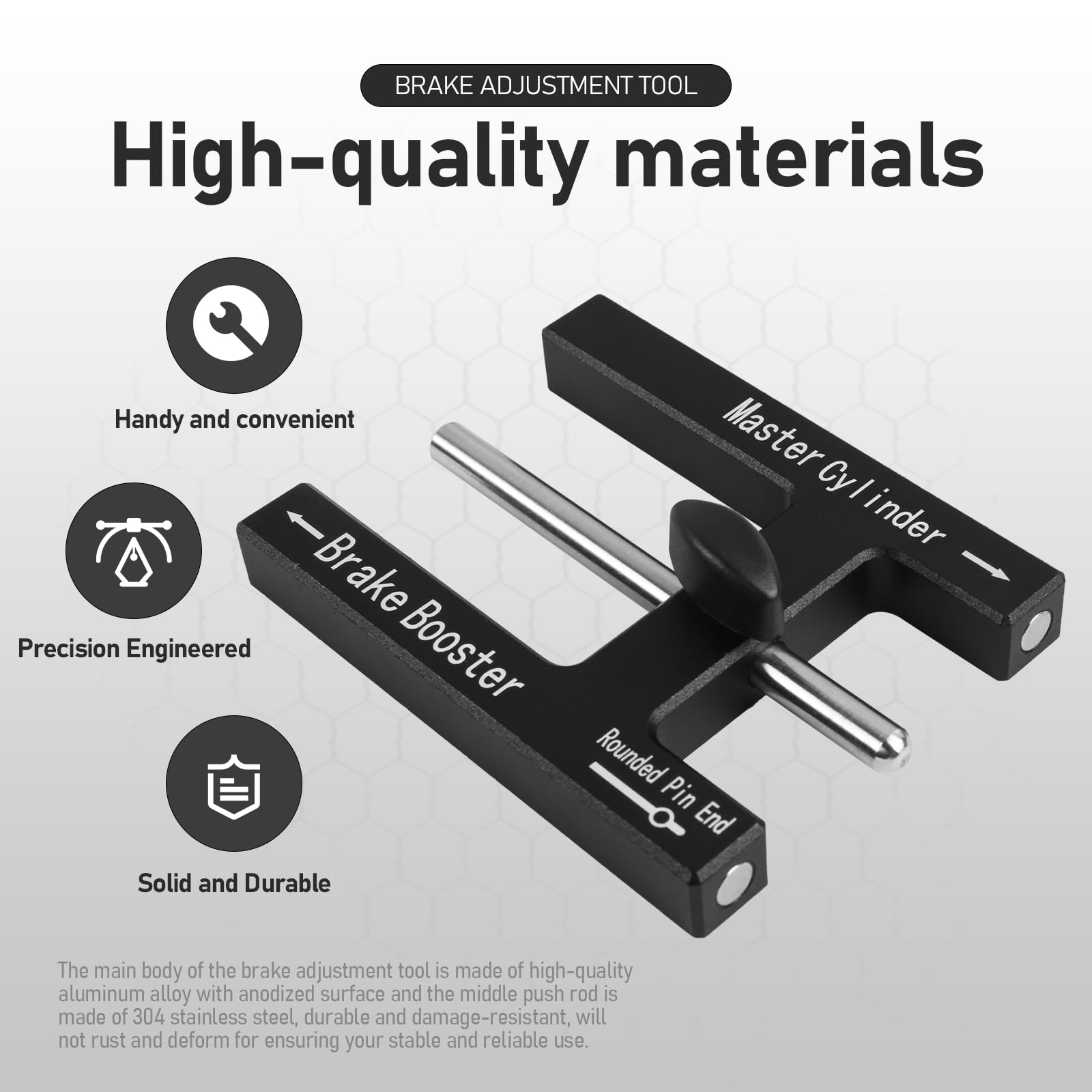 (Upgraded) Brake Adjustment Tool, Brake Booster Rod Adjustment Tool, Brake Booster With Master Cylinder,Pushrod Power For Adjust