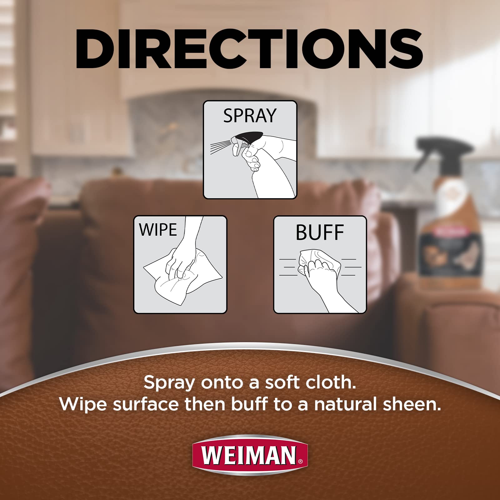 Weiman Leather Conditioner & Cleaner - Restores Surfaces, Uv Protectants Help Prevent Cracking Or Fading Of Furniture, Sofa, Cou