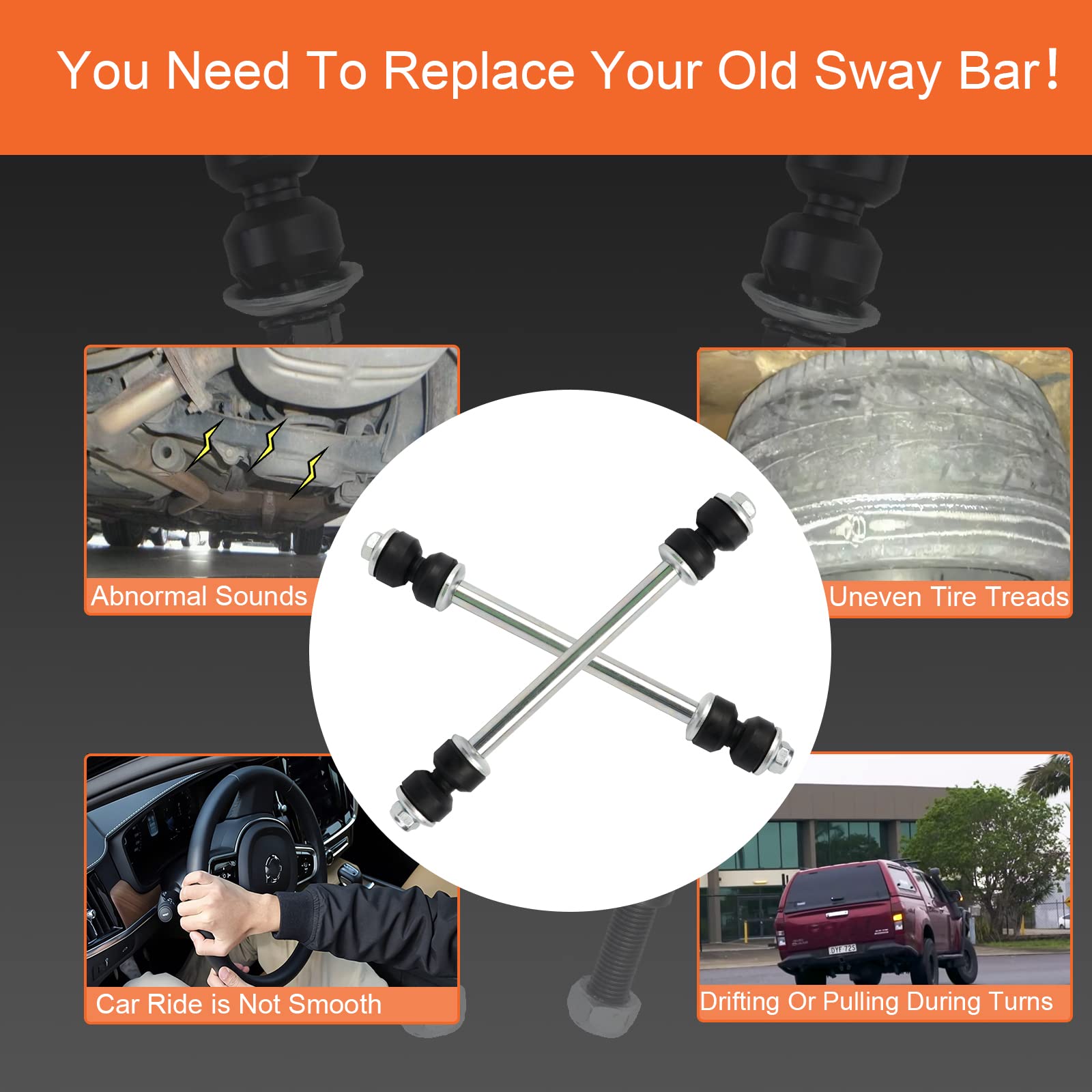 K7275 Front Sway Bar Link Kit Compatible With 1994-2002 Ram 2500 3500 1500 ? 1995-2010 Explorer ? 1998-2011 Ranger