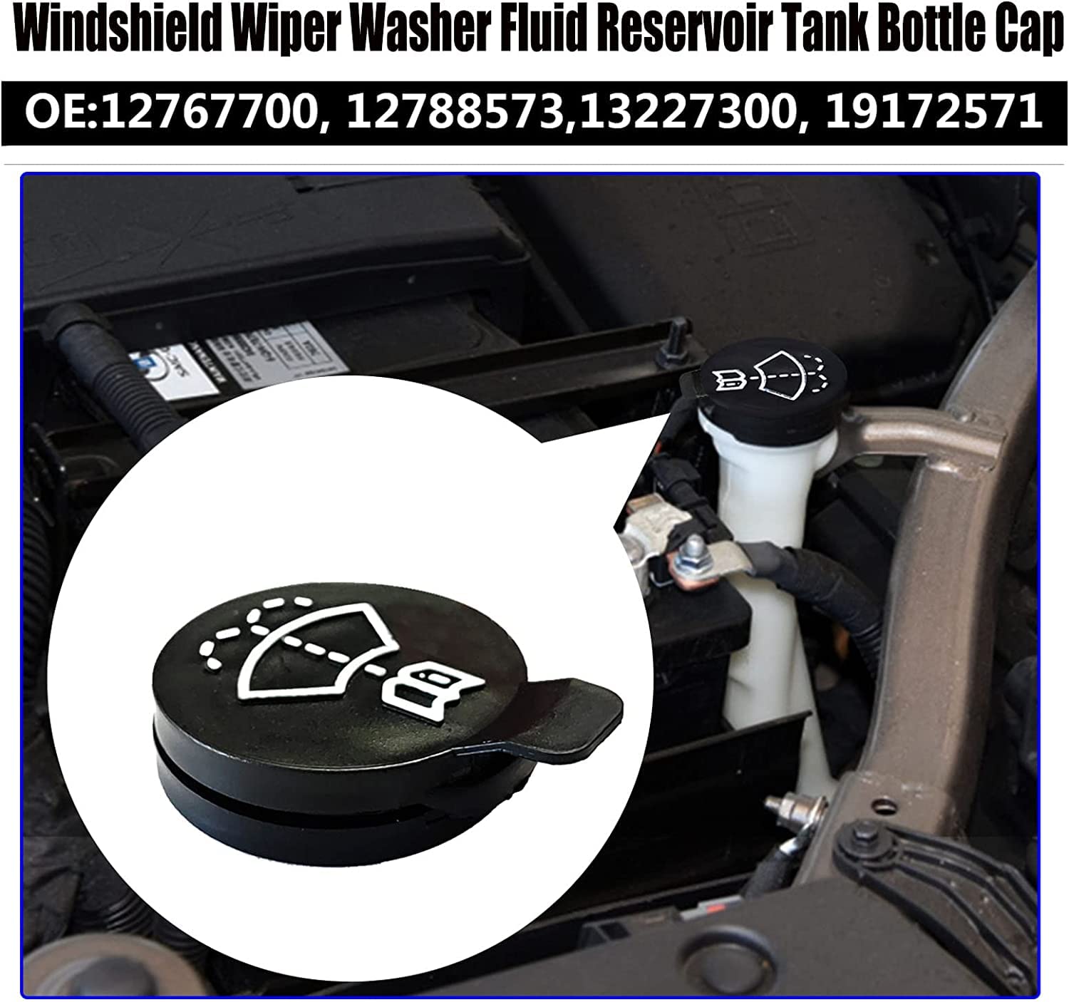 Rydowenna 2Pcs Windshield Wiper Washer Fluid Reservoir Tank Bottle Cap Replacement Cap Compatible With Gmc Chevrolet Buick Cadil