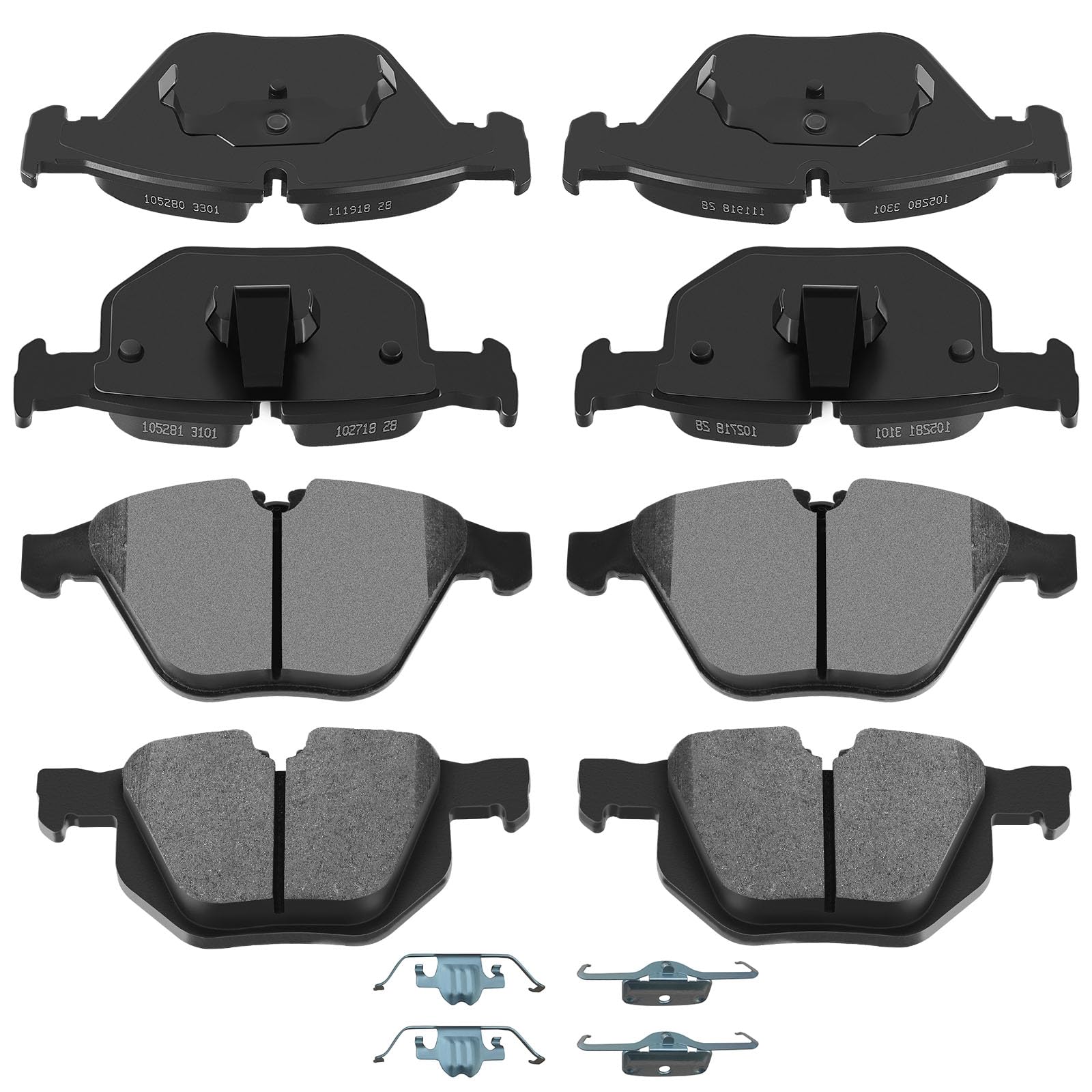 Automuto 8Pcs Front & Rear Semi-Metallic Disc Brake Pads Set D1042 D918 For Bmw 335D, 335I, 335Xi, 335Is