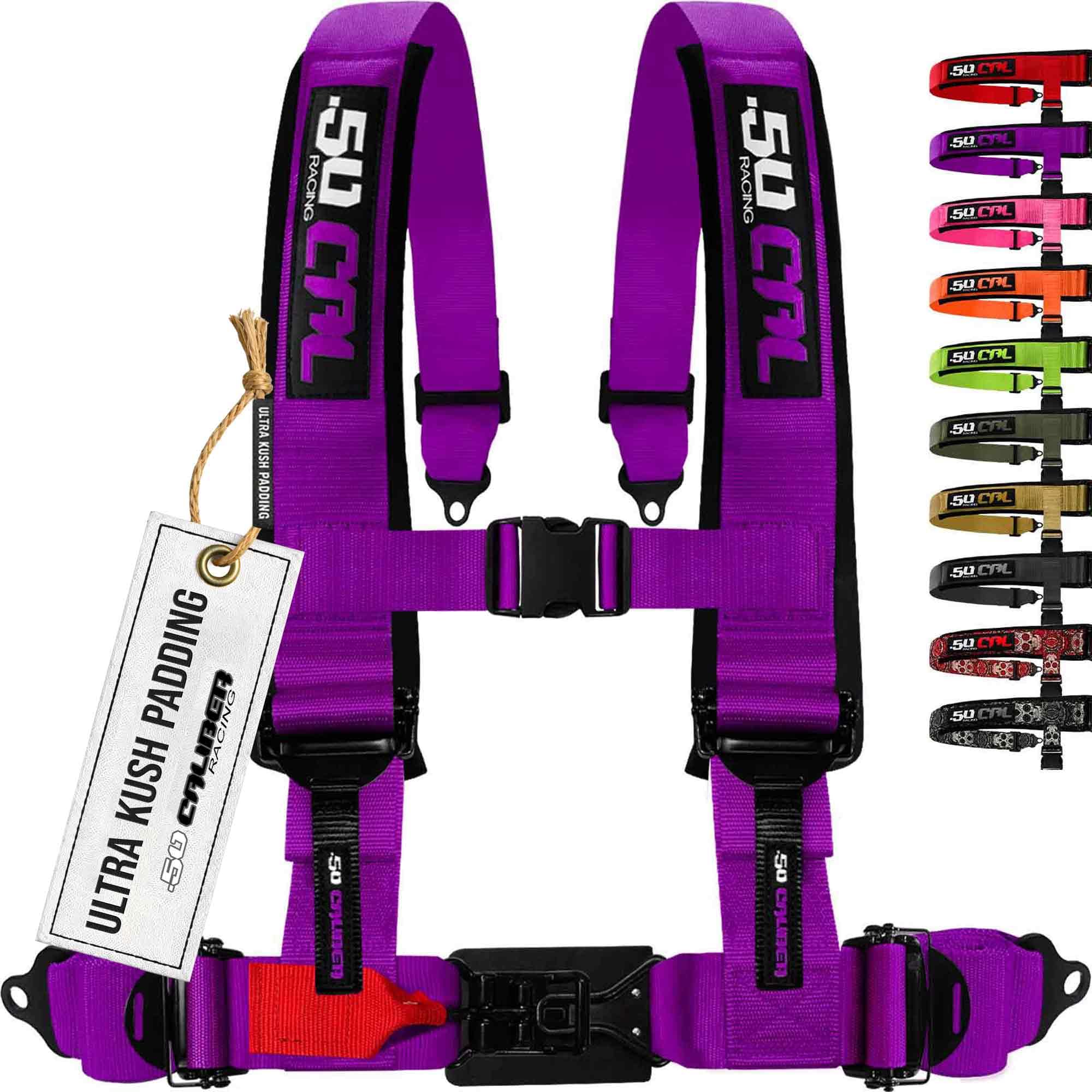 1pc Purple 4 Point Harness for Bucket Seat, 3in Belt, Quick Release, 10 Color Options, Racing Harness UTV RZR Car [6311]