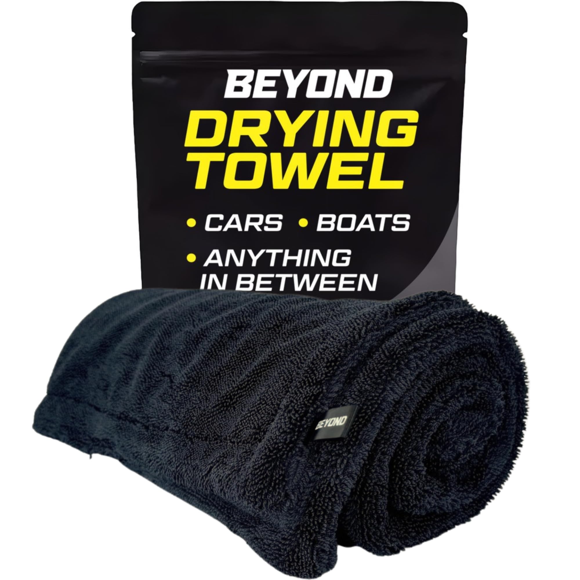Beyond Drying Towel - Super Absorbent Large Premium Microfiber Detailing Towel for Cars and Boats - Twisted Loop Microfiber Tech