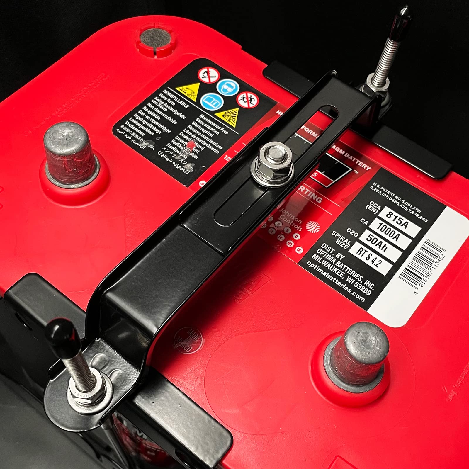 Aronova Adjustable Battery Hold Down,Universal Crossbar With 8''Length,18-8 (304) Stainless Steel J Bolt Sets