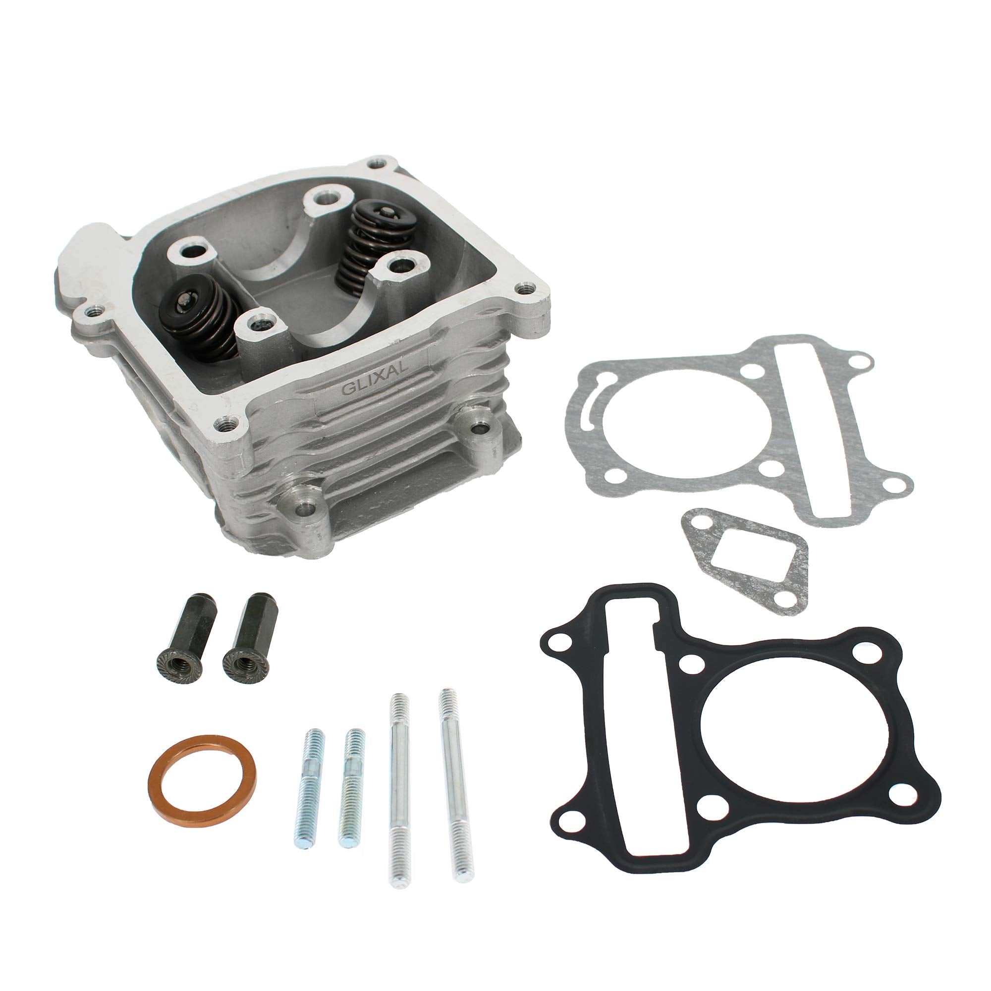Glixal Atgt-52Mm Gy6 49Cc 50Cc To 105Cc Engine 52Mm Racing Cylinder Head Assy With Big Valves For 139Qmb 139Qma Chinese Scooter 