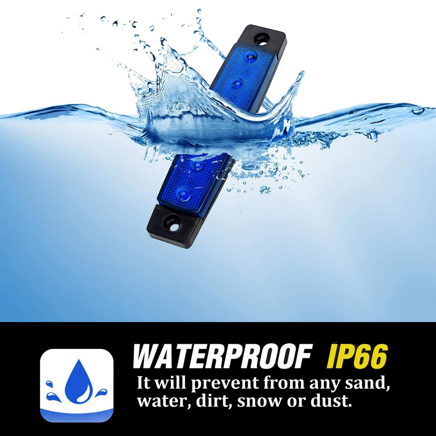 Fxc 10X 6 Led Clearence Truck Bus Trailer Side Marker Indicators Light, Waterproof Boat Interior Light, Boat Deck Stern Light 12