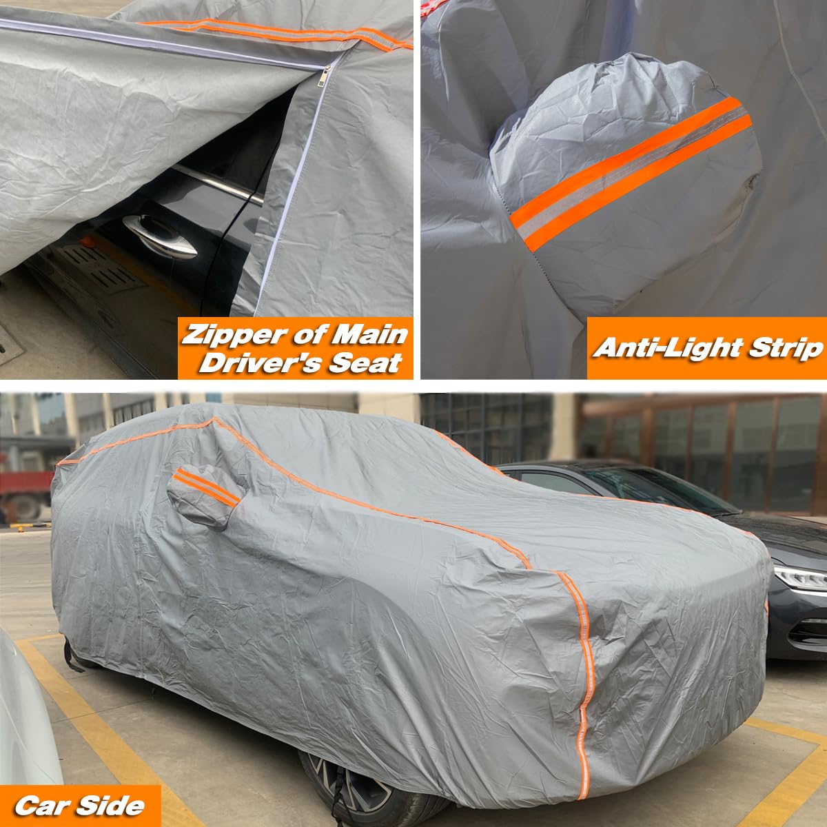 Tucarest 6-Layers Peva Premium Full Car Cover Fit For Sedan Hatchback Pickup Suvs Mpv Rain And Snow Protection, Sun Protection,