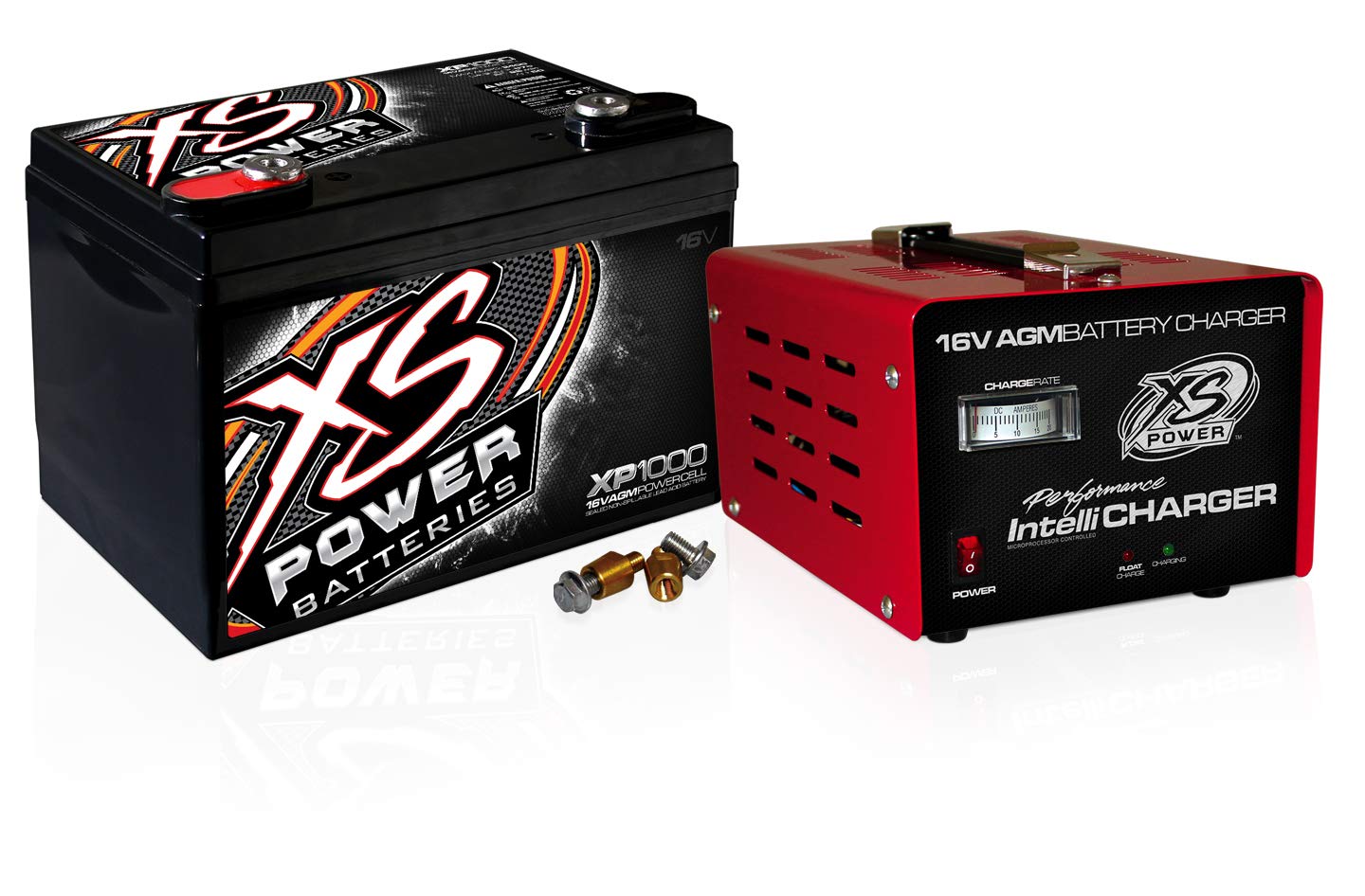 XS Power XP1000CK2 XP1000 16V Battery and 16V 15 Amp IntelliCharger Combo with 3/8 Stud Terminal