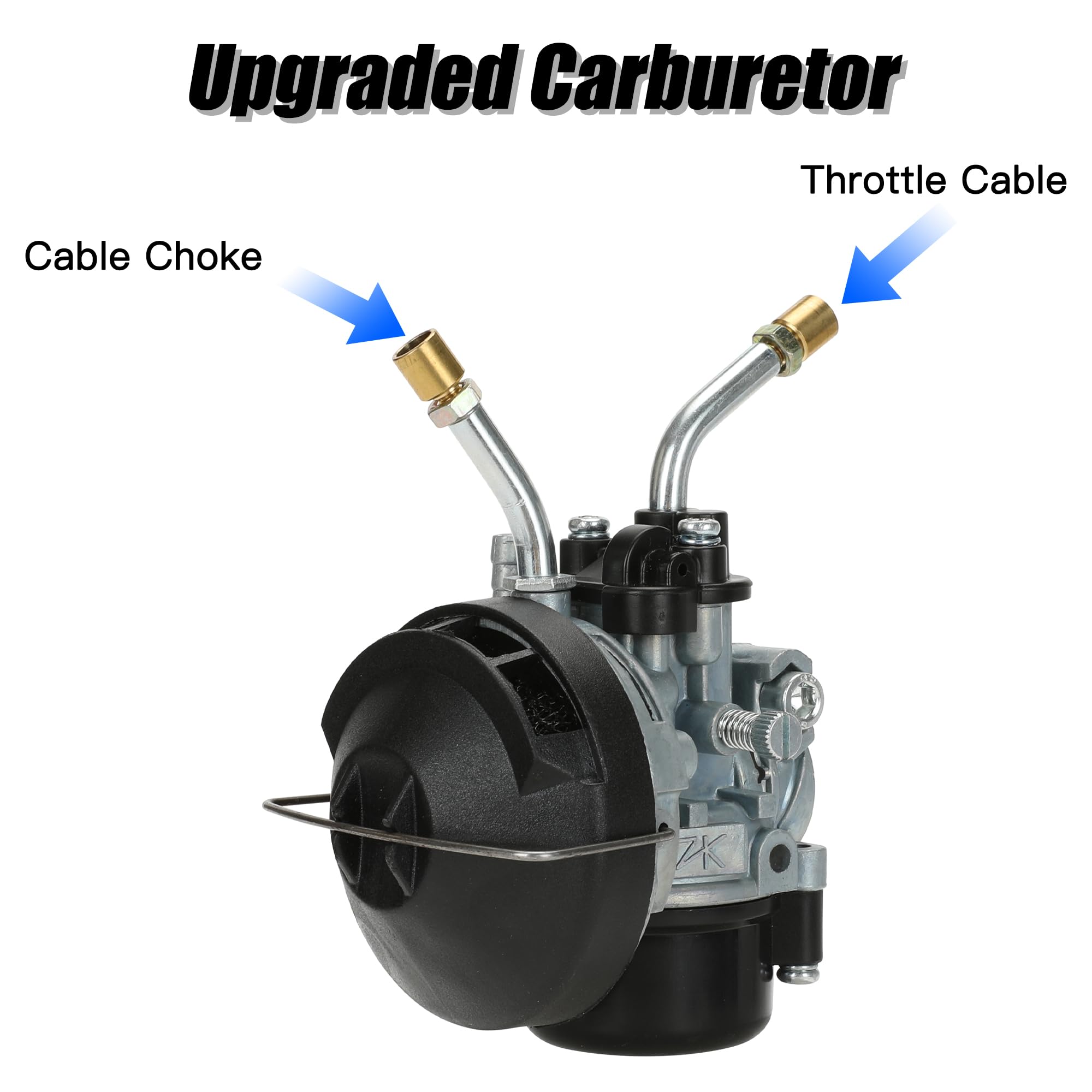YOXUFA Upgraded 2 Stroke Carburetor Throttle Cable Assembly Kit for 80cc 100cc 49cc 50cc 66cc Engine Gas Motor Motorized Bike Mo