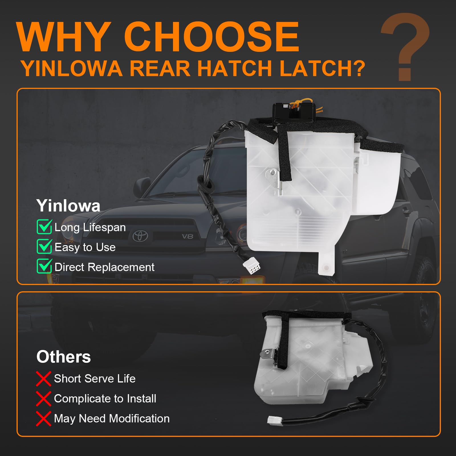 Rear Hatch Latch Actuator for Toyota 4Runner 2003-2009 Back Door Lock Assembly Trunk Latch Replace Toyota 69110-35090 69110-3506