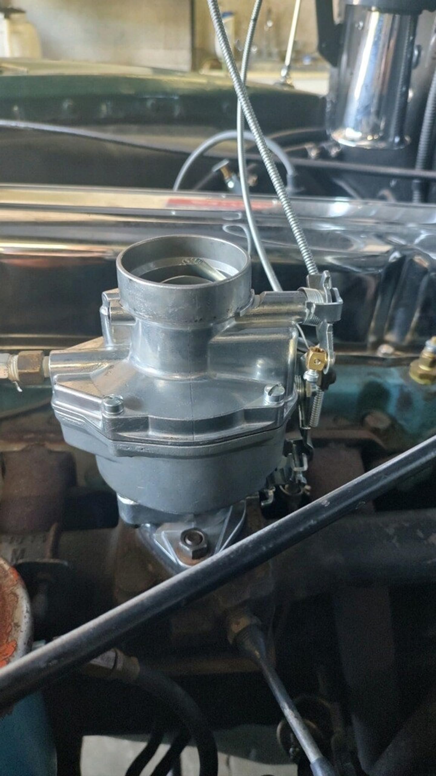 HENKYO 1 Barrel Carburetor Manual Choke for 1950-1959 Chevy Trucks 235ci Inline 6 & 1932-1952 216ci, Includes Cable