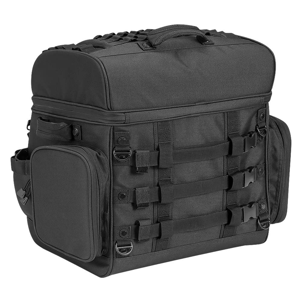 Kuryakyn 5285 Momentum Vagabond Motorcycle Travel Luggage: Weather Resistant Seat/Trunk/Rack Bag With Sissy Bar Straps, Black