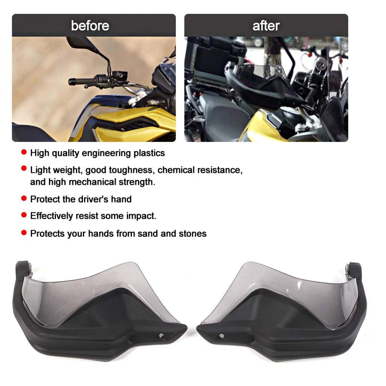 Aqxreight Hand Guard Protector, Extension Brake Levers Handlebar Guard Hand Protector Fit For F850Gs 2018-2019 And F750Gs 2018-Up(Grey)