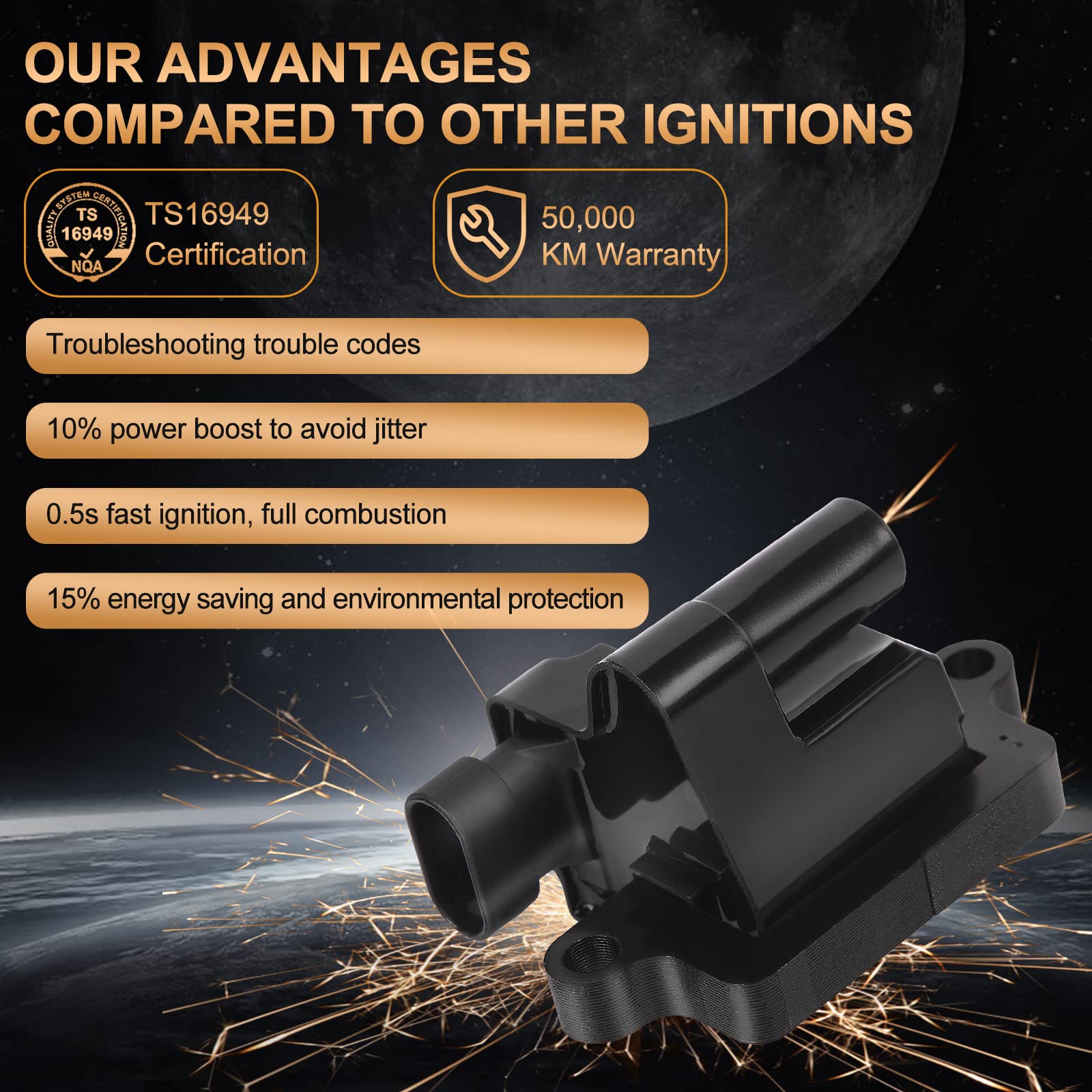 Ignition Coil Pack Compatible With Chevy Tahoe Silverado Avalanche Suburban 1500 2500 3500 For Gmc For Sierra For Cadillac Escal