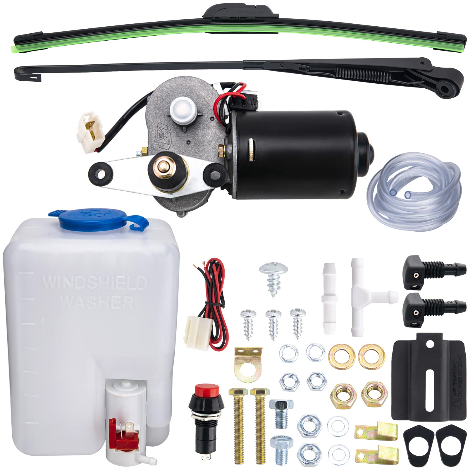 Electric Utv Windshield Wiper Kit, Universal Windshield Wiper Motor Kit, 12V Electric Windshield Wiper Kit For Utv Golf Cart Uni