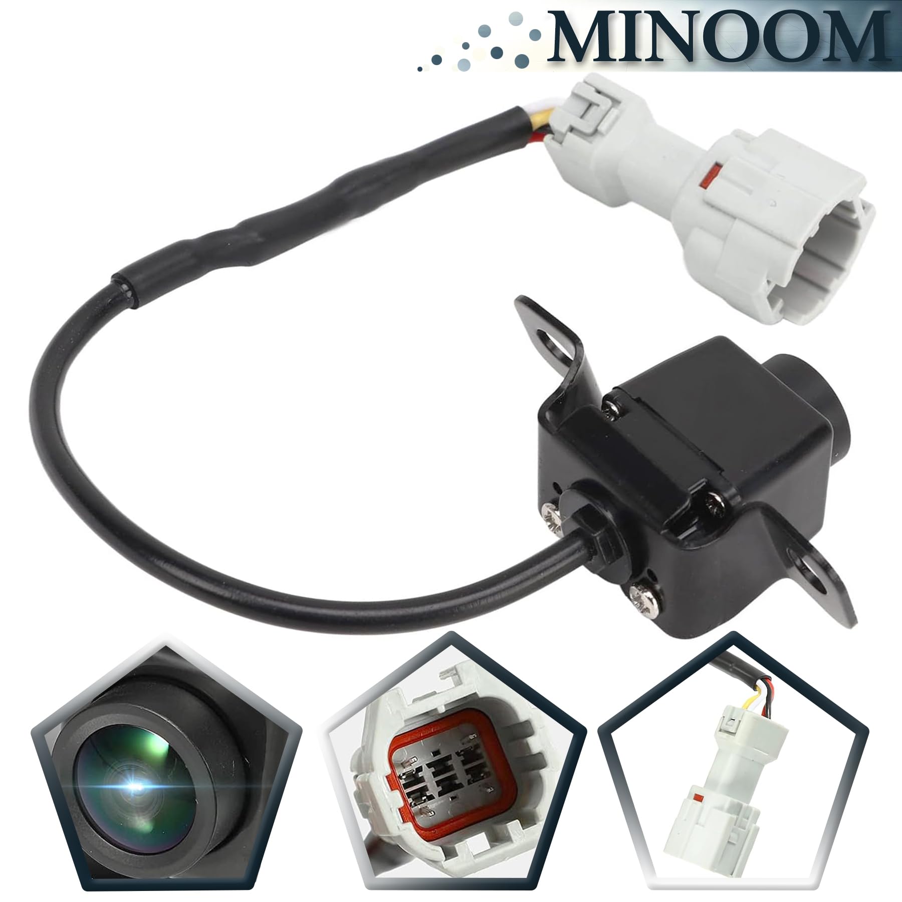 Minoom 95760-2V100 590-485 Rear View Backup Parking Camera Replacement For Hyundai Veloster 1.6L-L4 2012 2013 2014 2015 2016 201