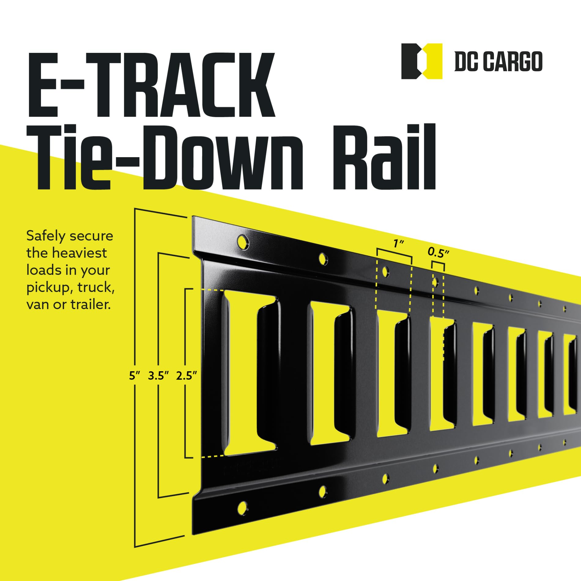 Dc Cargo Mall Indoor E Track Tie Down Rail Kit 6 ' (6 Pack) For Garages, Vans, Trailers, Motorcycle Tie Downs, Atv Mountings - P