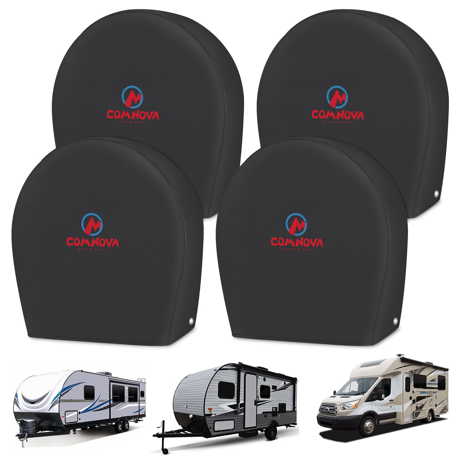 Rv Tire Covers 4 Pack, Tough Tire Wheel Protector For Truck, Suv, Travel Trailer, Camper, Motorhome, Boat, Van, Pu Oxford Waterp