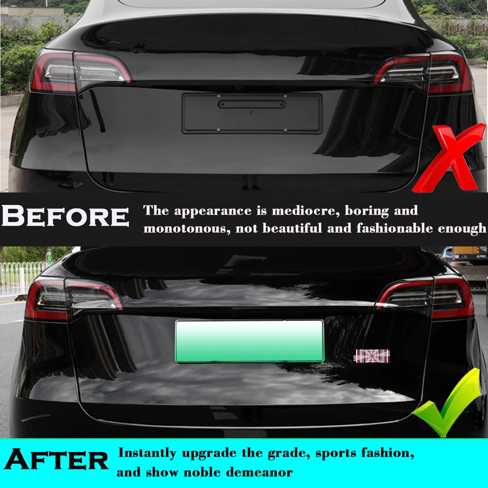 Yhcdsea Model 3 Y Automotive 3D Plaid Badge Sticker Mark Car Emblem Plaid Badge Decor Compatible For Tesla Model 3 Y X S (Plaid)