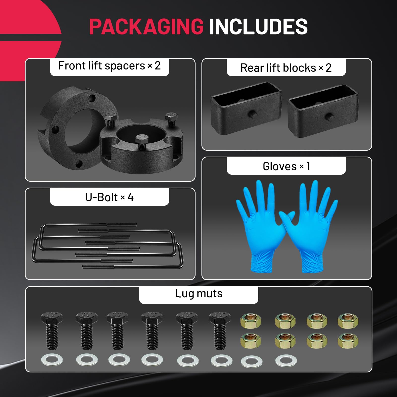 Bdfhyk Leveling Lift Kits Compatible With Toyota Tacoma, 3'' Front And 2'' Rear Leveling Lift Kit For 1995-2004 Tacoma 2Wd 4Wd,