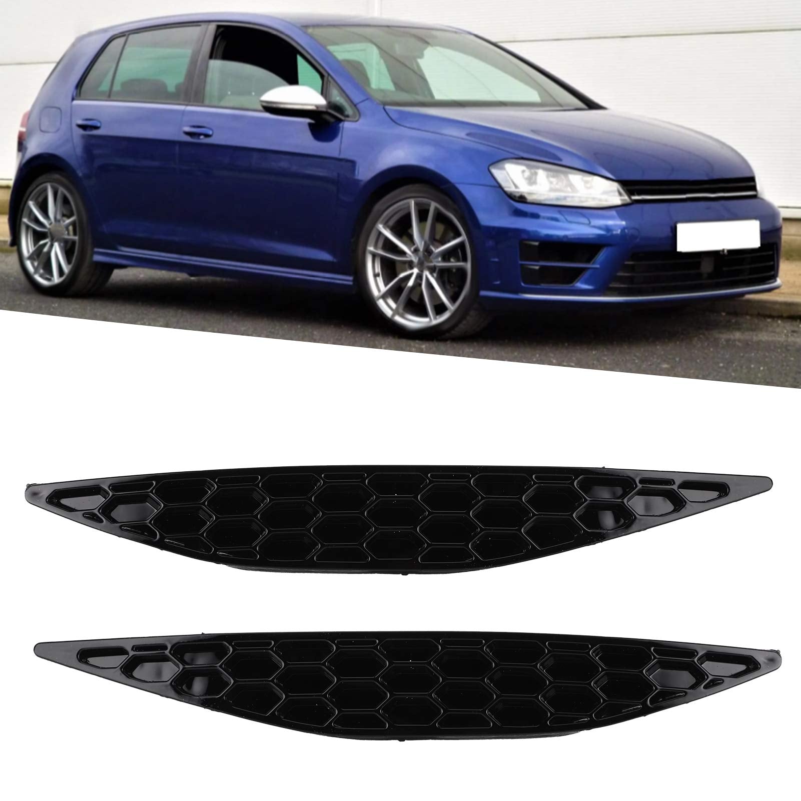 2016 Gti Reflectors,Auto Bumper Reflector,2pcs Gloss Black Rear Bumper Reflector Honey comb Set Fit For MK7 2013?2016 mk7rear re