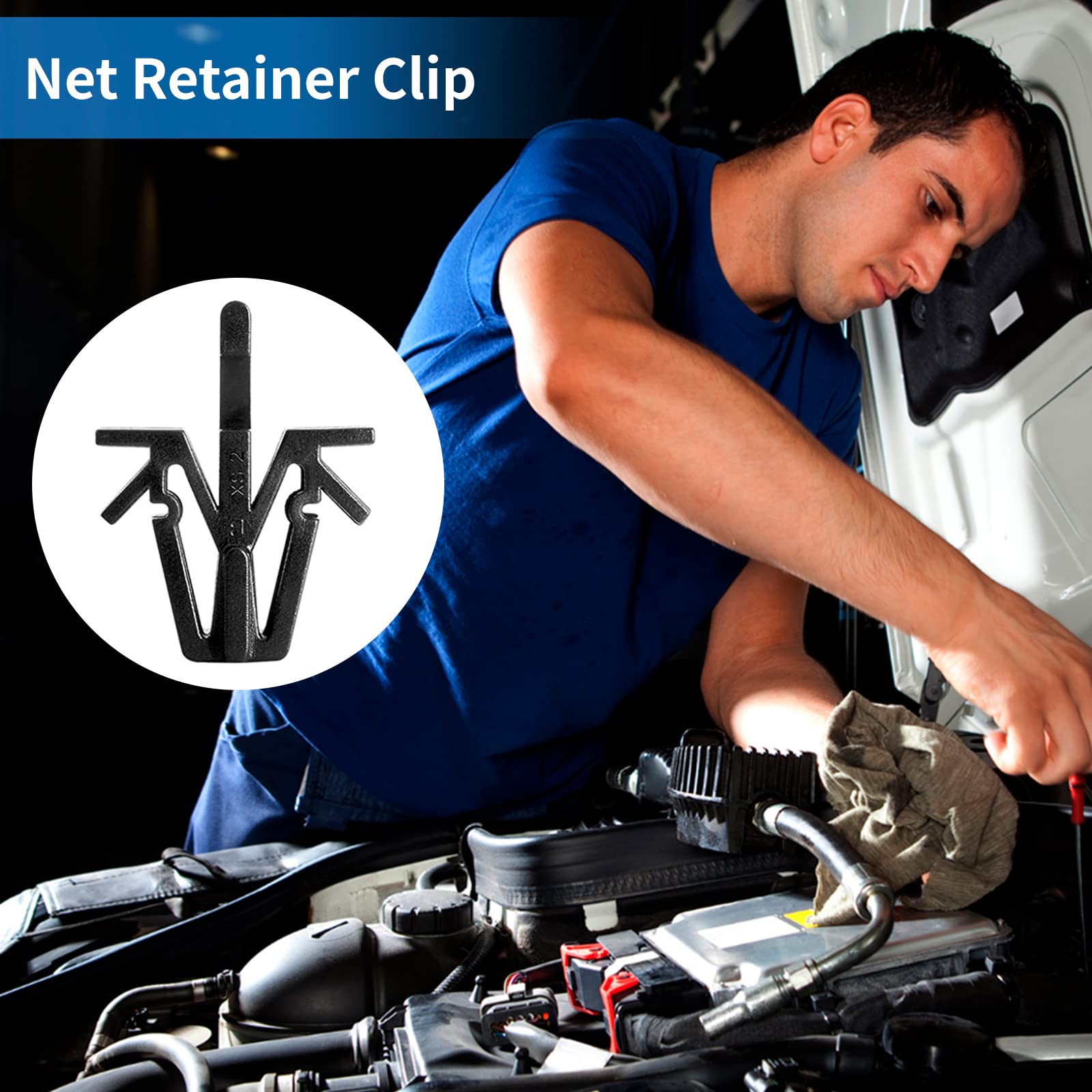 AOIT Grille Clips Retainers Set of 10 for Toyota Pickup, Tacoma, 4Runner, Rav4 - Black Replacement #90467-12040