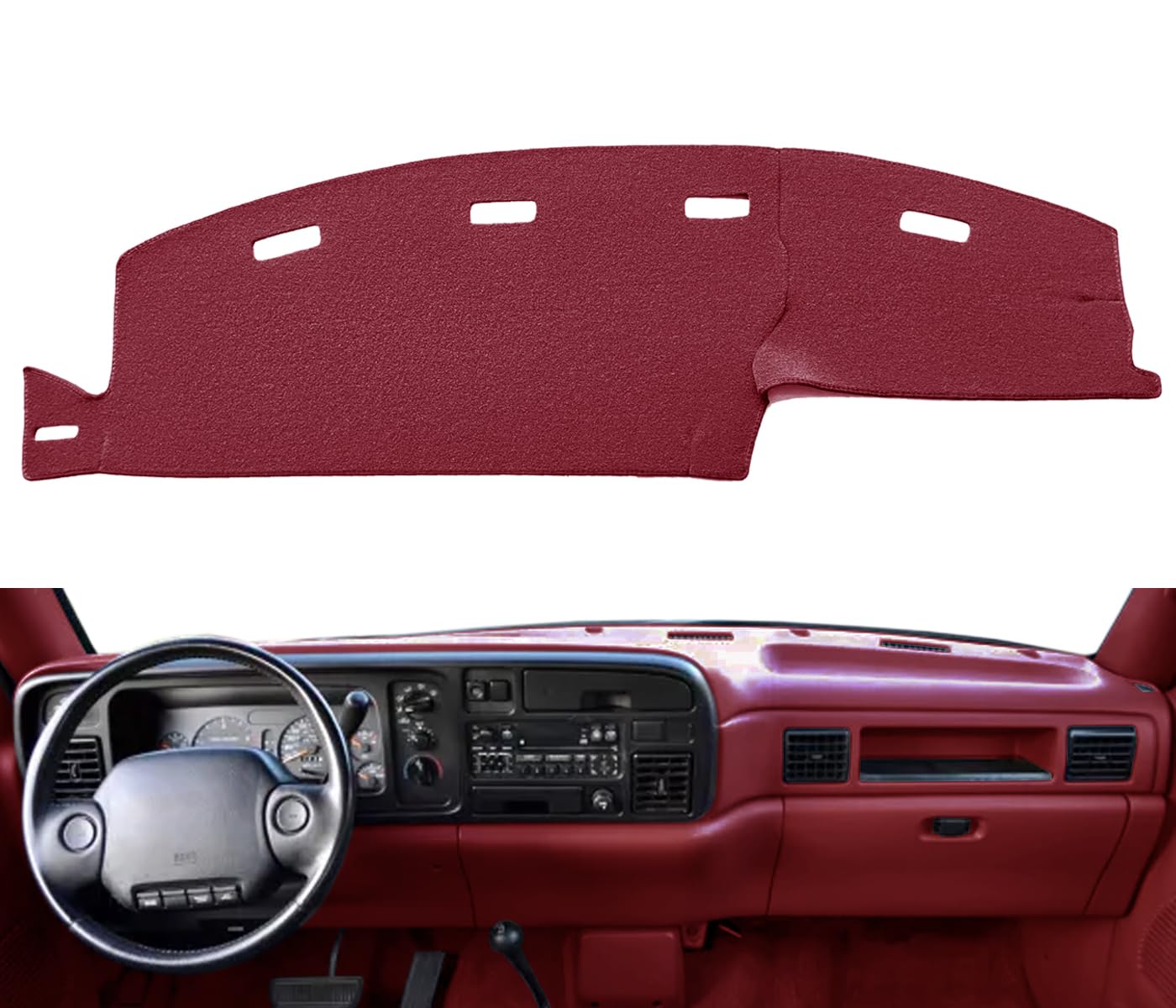Yiz Dashboard Cover Dash Cover Mat Pad Custom Fit for Dodge Ram 1500 2500 3500 1994 1995 1996 1997 (94-97Maroon) J23