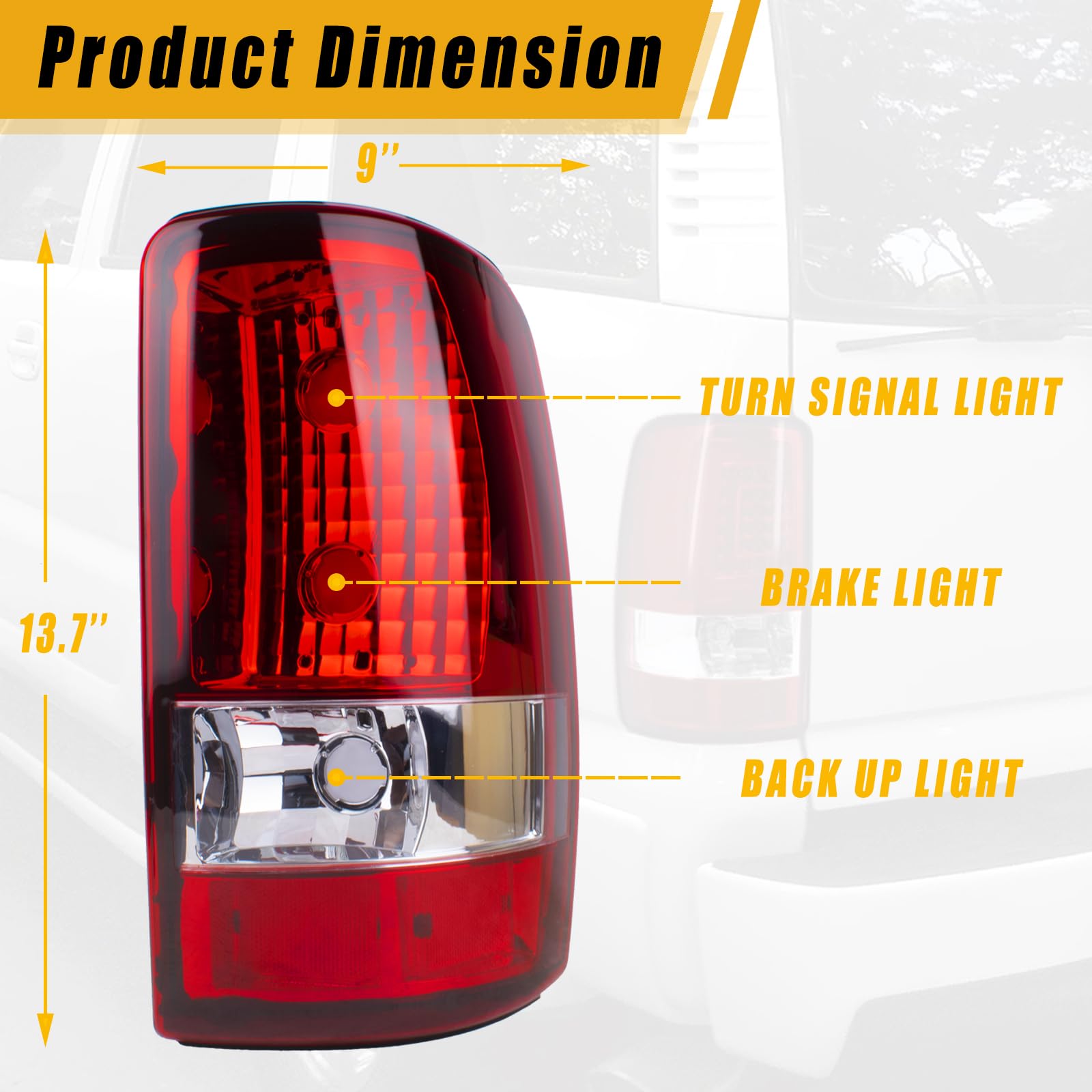Boine Tail Light Compatible With 2000-2006 Chevy Tahoe Suburban Gmc Yukon Driver And Passenger Side Rear Light Brake Lamps