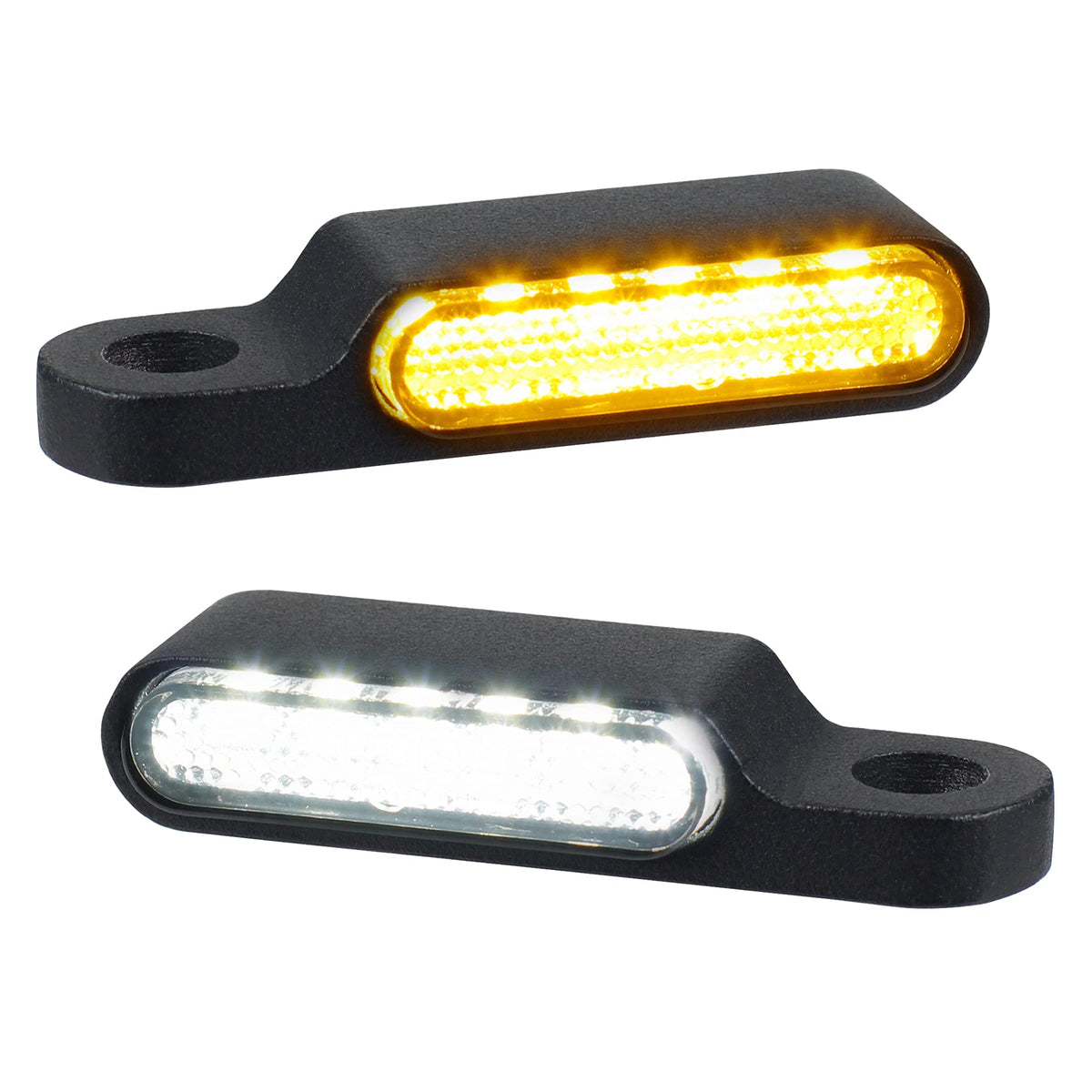 Nthreeauto Handlebar Led Turn Signals Mini Motorcycle Blinkers Front Running Light Universal Compatible With Harley Sportster Dyna Honda Shadow Kawasaki Vulcan Yamaha V-Star Road Star