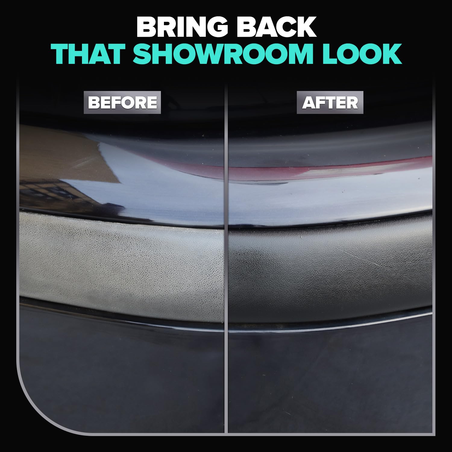 Carfidant Plastic Restorer For Cars - Refreshes Faded Plastic, Vinyl & Rubber Trim With Polish For Deep Shine - Protects Against