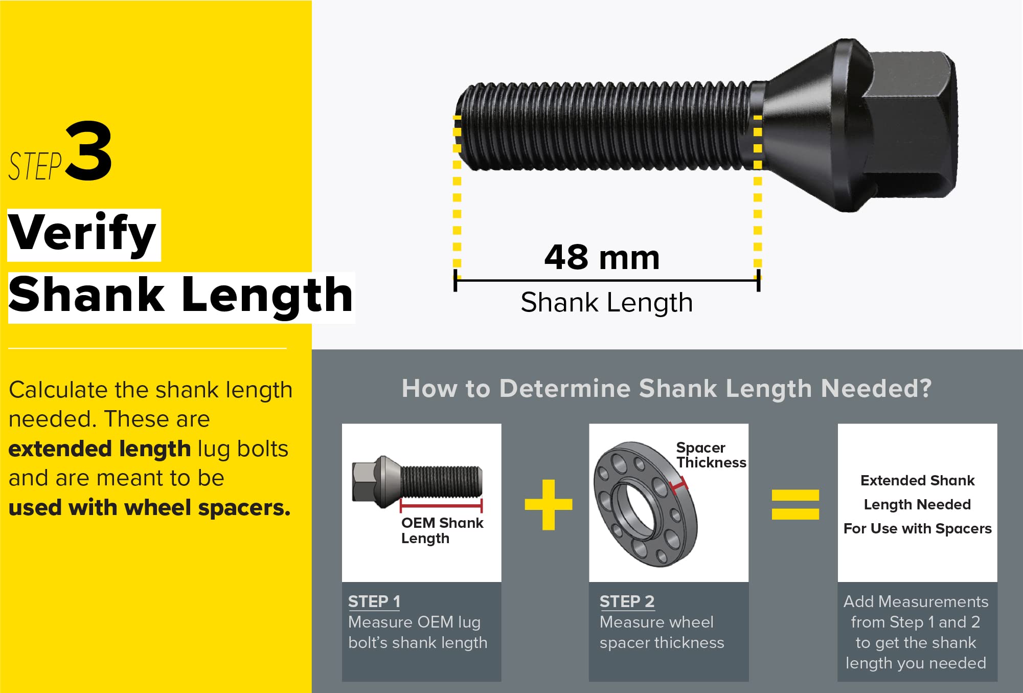 20Pcs Extended Black Lug Bolts 14X1.25 (48Mm Shank Length - Not Oem Length, Cone Seat) Compatible With Bmw 228I 320I 328I 335I 428I 435I 528I 535I 535D 550I F10 F30 640I M3 M4 M5 M6 X3 X5
