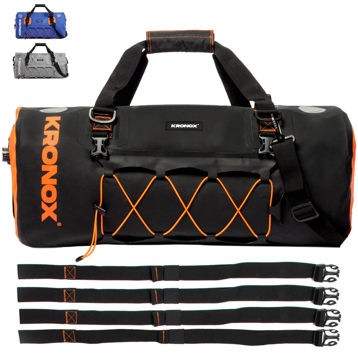 Kronox Motorcycle Duffel Bag Waterproof, 60L Black – Durable Motorcycle Luggage & Saddle Bags. Back Seat Dry Bag For Travel, Commute & Dirt Bike Gear