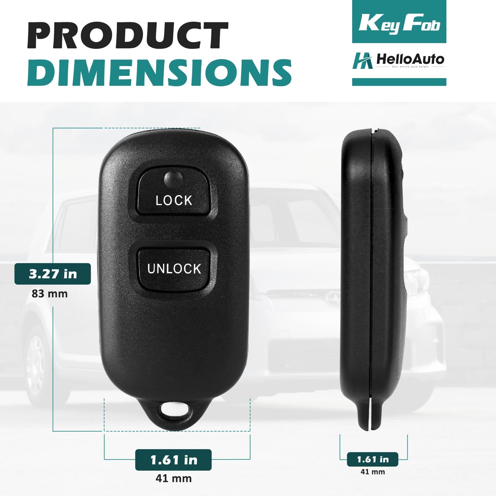 Key Fob Shell Fit For Toyota 4Runner Tundra Rav4 Highlander Celica Echo Yaris Prius Tacoma Fj Cruiser, For Scion Xb Keyless Car