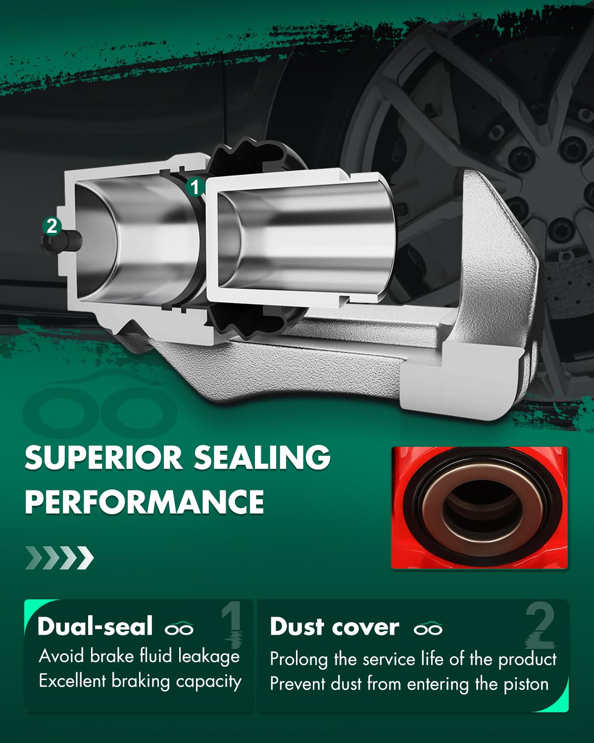 Scitoo 184859 184858 Rear Left & Right Disc Brake Calipers Assembly Without Bracket For Ford For F-150 2004-2011,For Lincoln For