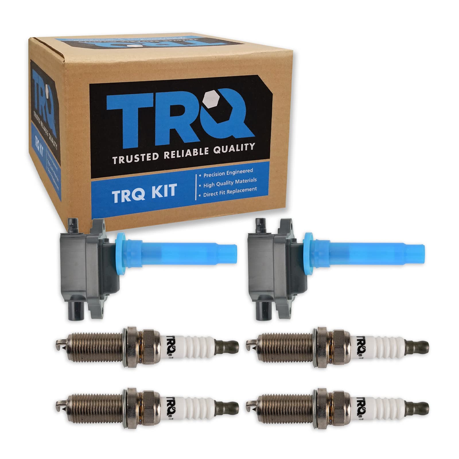 Trq Ignition Kit Ignition Coil Spark Plugs Compatible With 1998-2001 Kia Sephia 2000-2004 Spectra