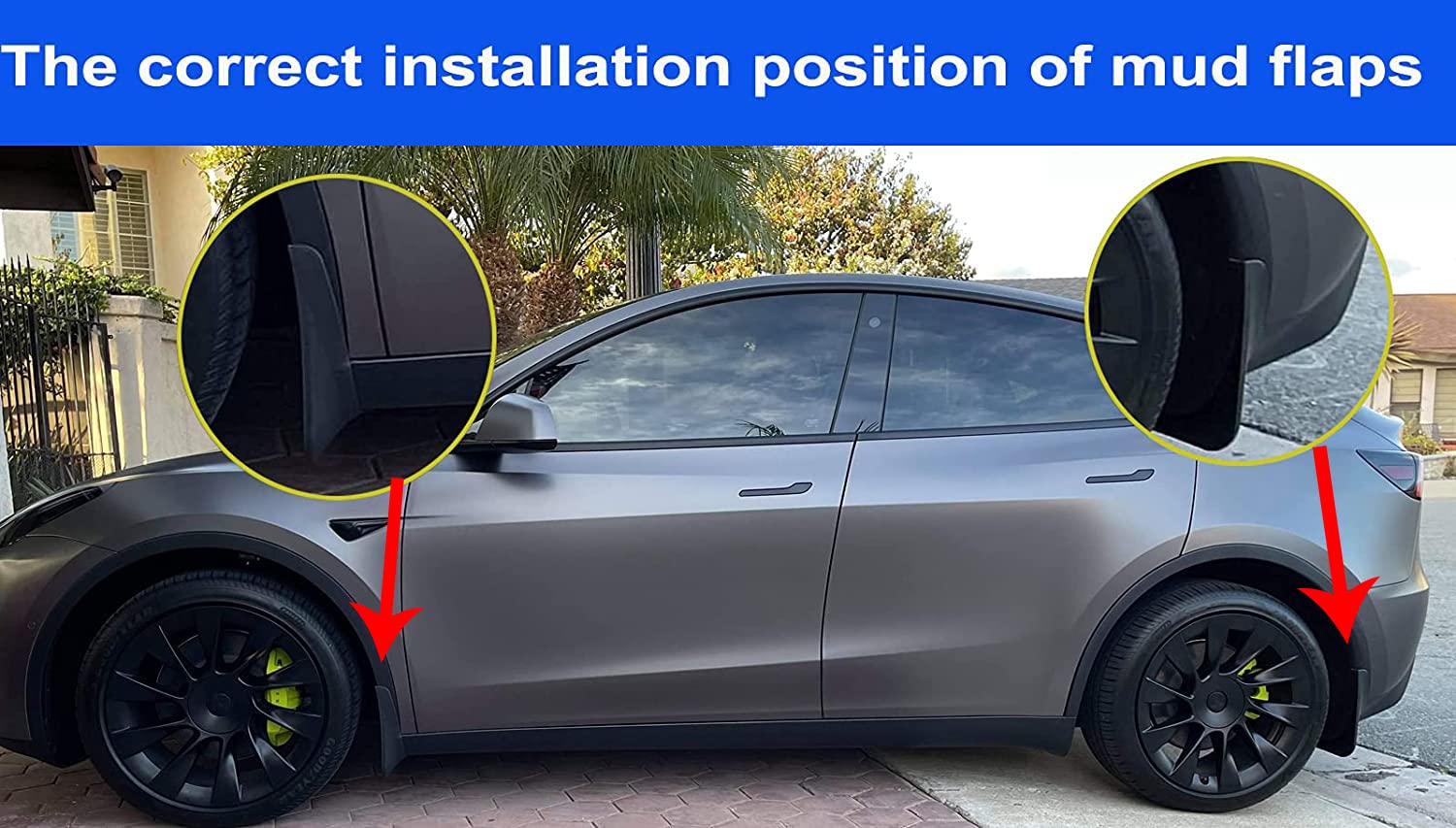 Nansure Car Mud Flaps Compatible With Tesla Model Y 2025 2024 2023 2022 2021 Splash Guards Mudguard Mudflaps Car Accessories, No Need To Drill Holes(Set Of 4)
