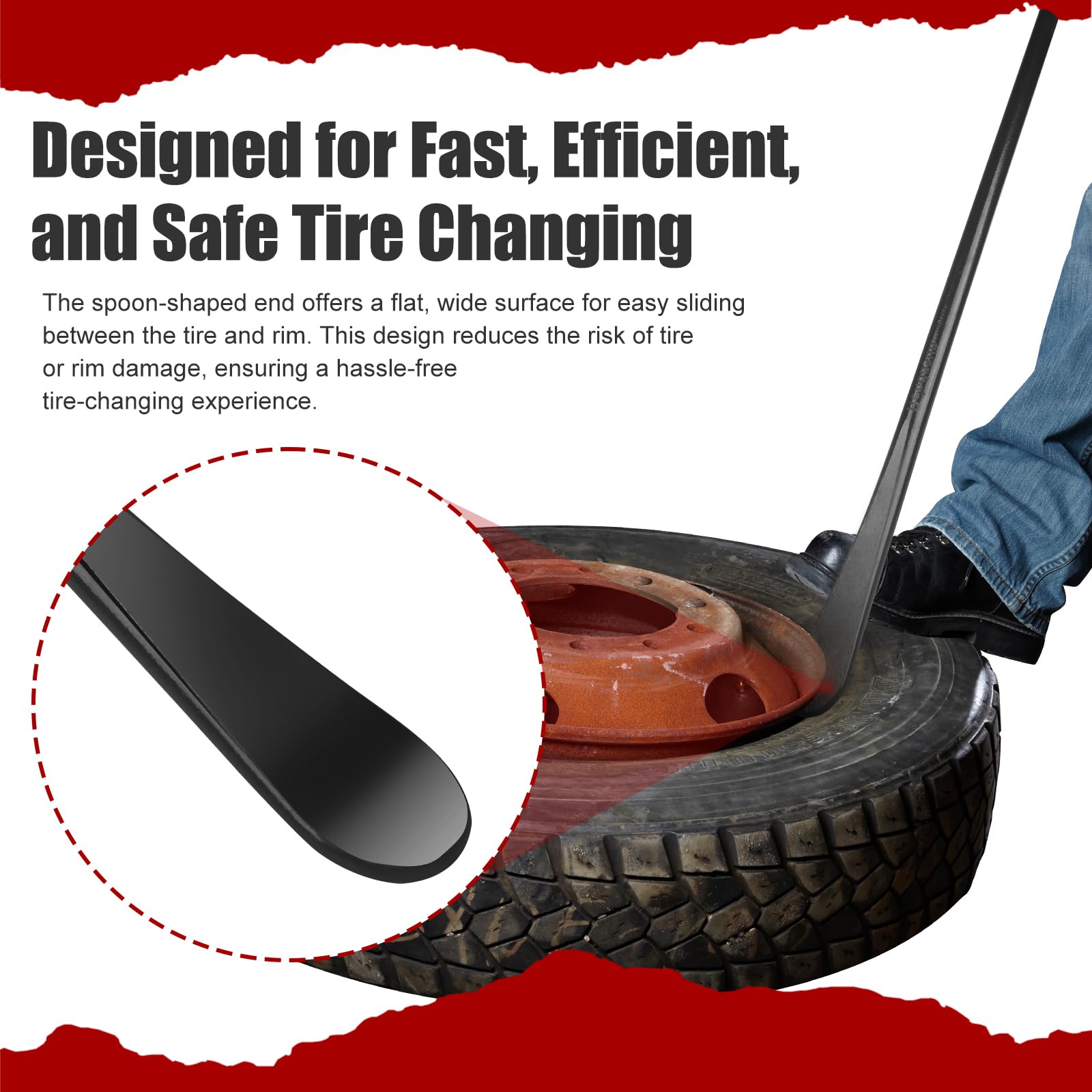 2 Pcs Tire Bar, Tire Spoon, 33220 Mt And Demount Spoon, Tire Iron For Fast And Efficient Tire Removal And Installation, 30 In, 1