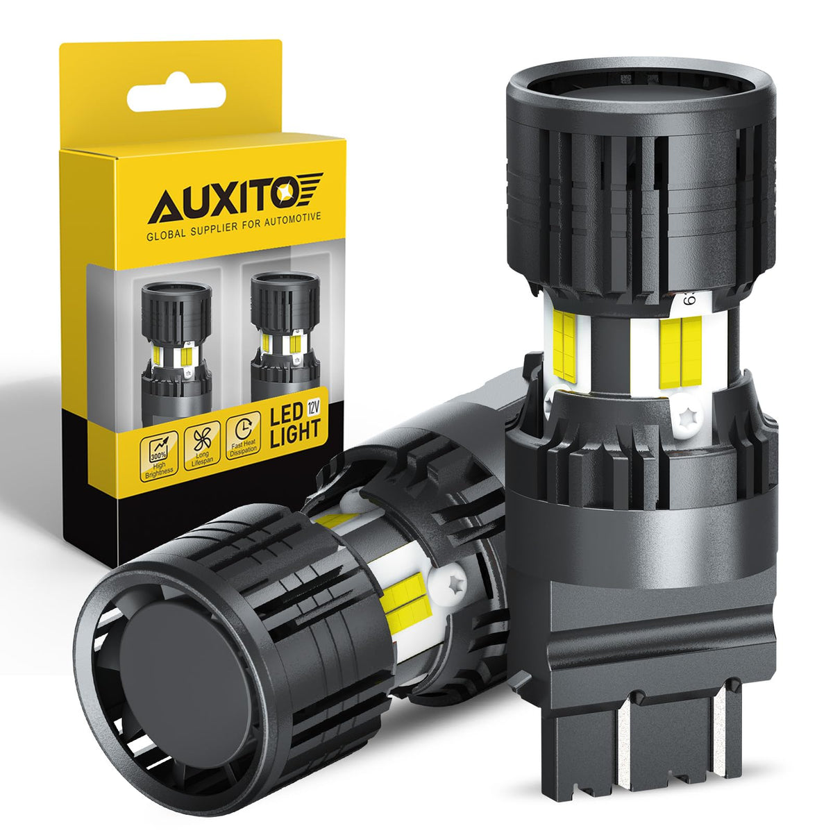 Auxito Canbus 3156 3157 Led Bulbs White 4000Lm Super Bright 3056 3457 4057 4157 With Built-In Resistor For Reverse Backup Parkin