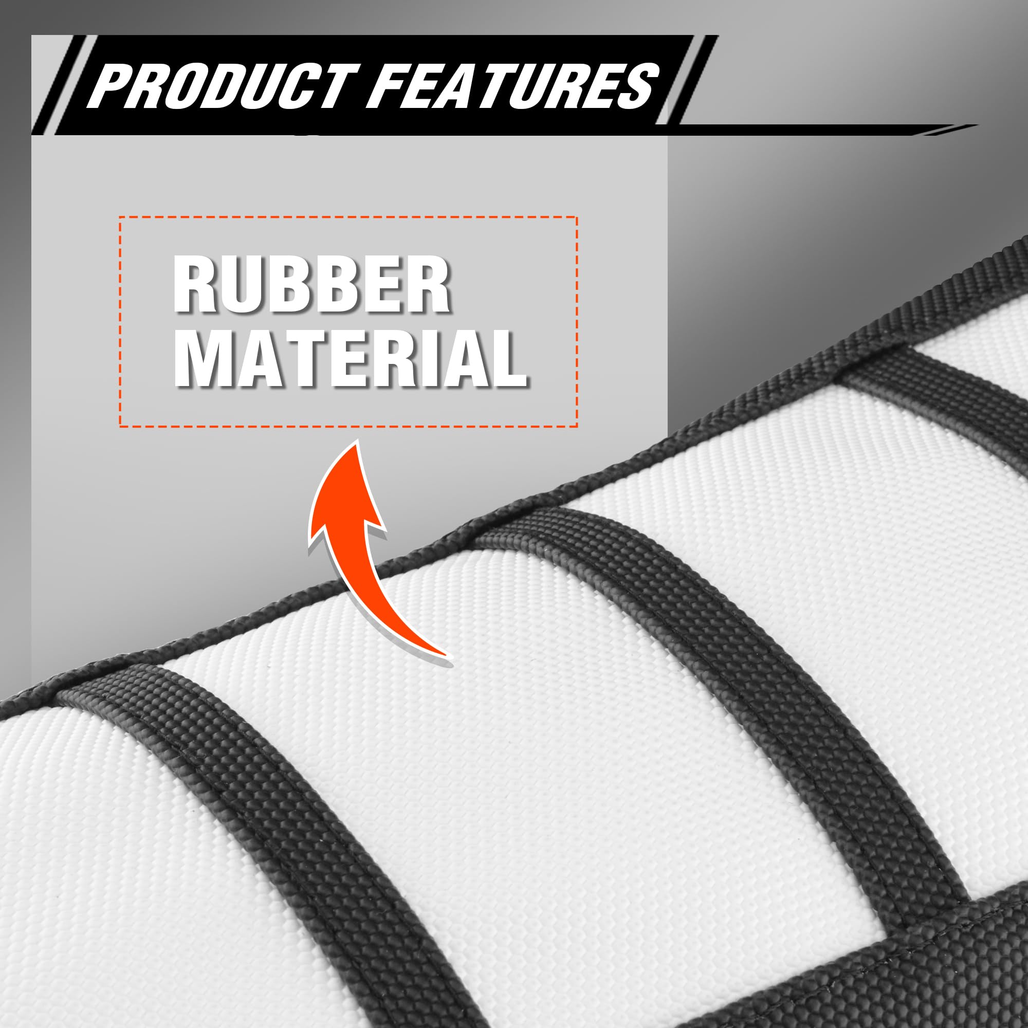 Fewfuss Gripper Rubber Dirt Bike Seat Cover - Universal Soft Seat Cover For Most Dirt Bike Motorcycle White