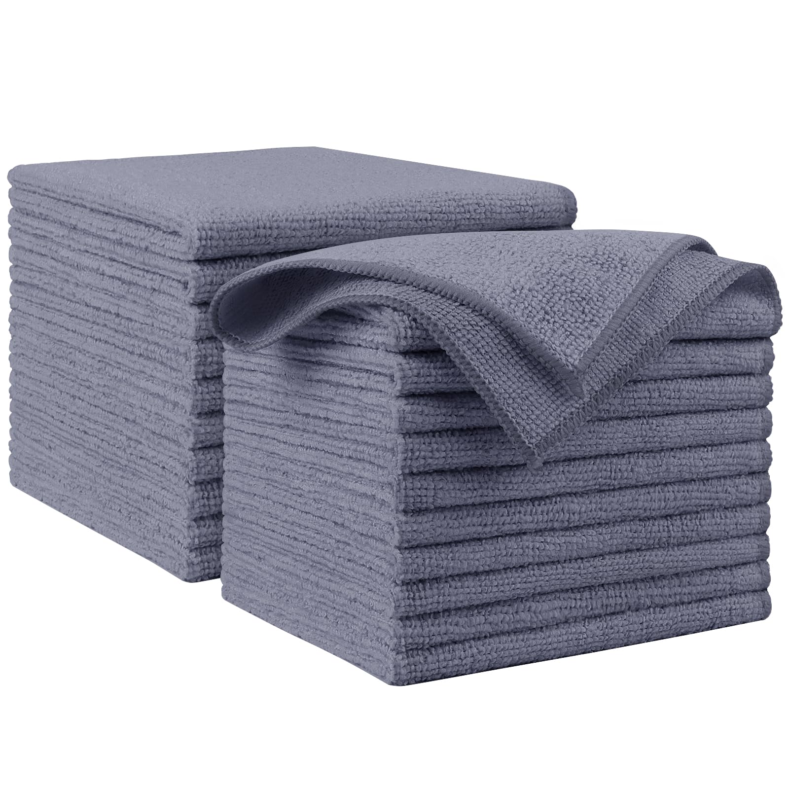 Aidea Microfiber Cleaning Cloth Grey 20Pk, Micro Fiber Cloth For Cleaning Cars, Premium All Purpose Car Towels, Dusting Cloth Cl