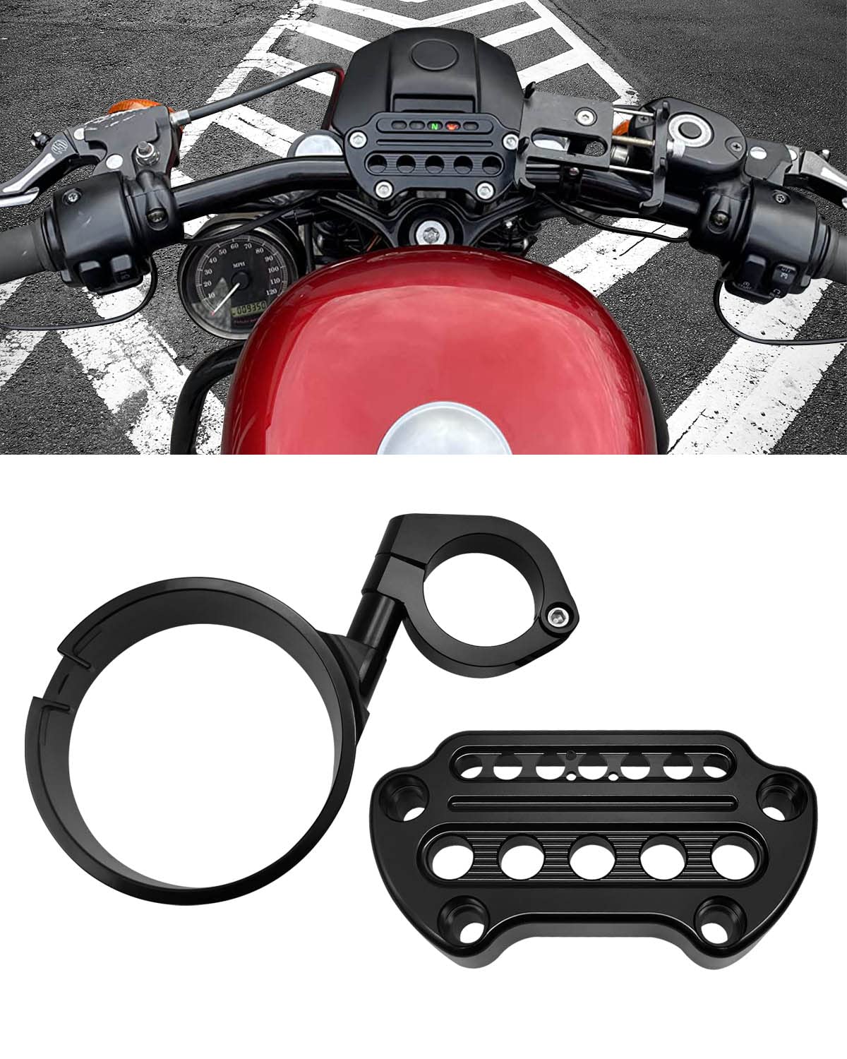 Emiho Side Mount Instrument Bracket And Speedometer Relocation Cover Compatible With Harley Davidson Sportster Xl Models 1993-20