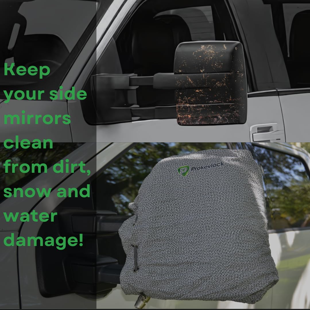 New & Improved Prokevlock Vehicle Side Mirror Covers Set With Anti-Theft Lock, Uhmwpe, Hppe, 304 Cres Steel Mesh, Fits All Vehic