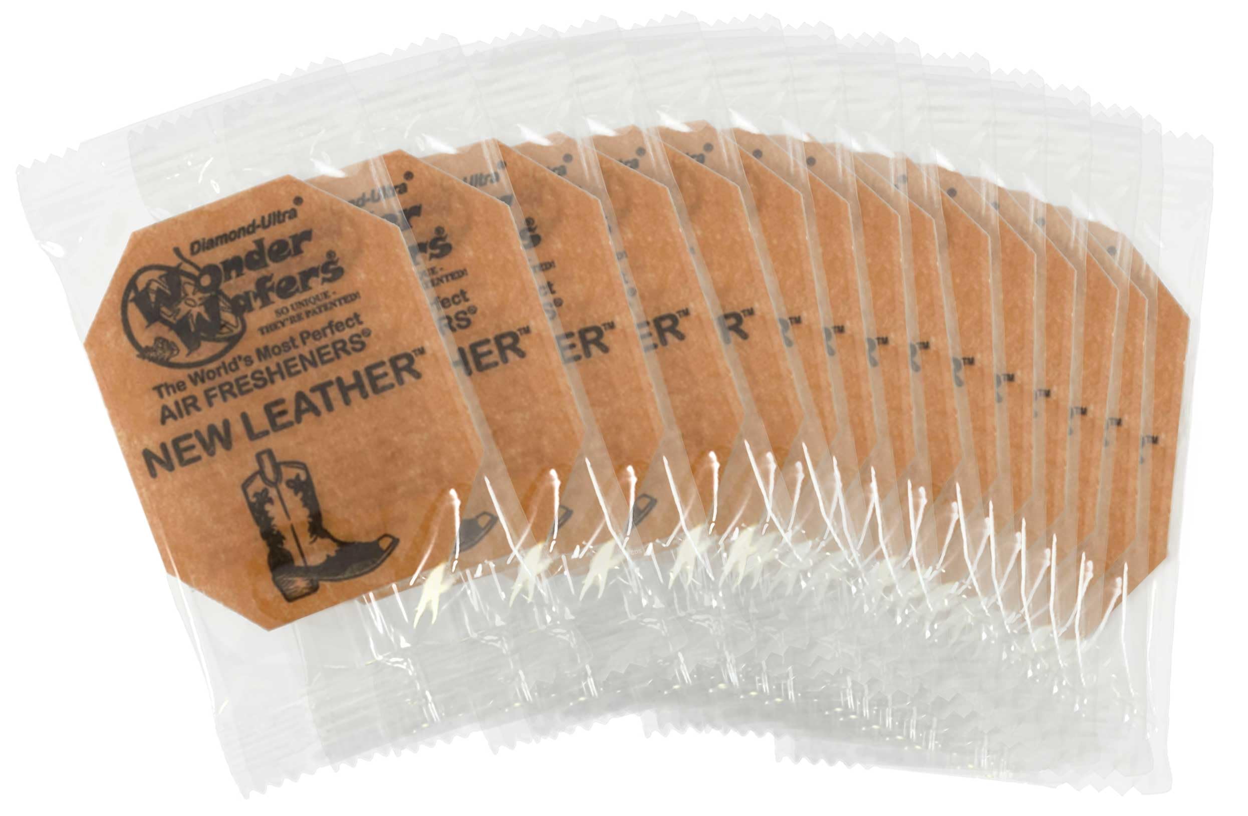 Wonder Wafers - Diamond-Ultra Scented Air Fresheners - Individually Wrapped (15 Per Pack) (New Leather)